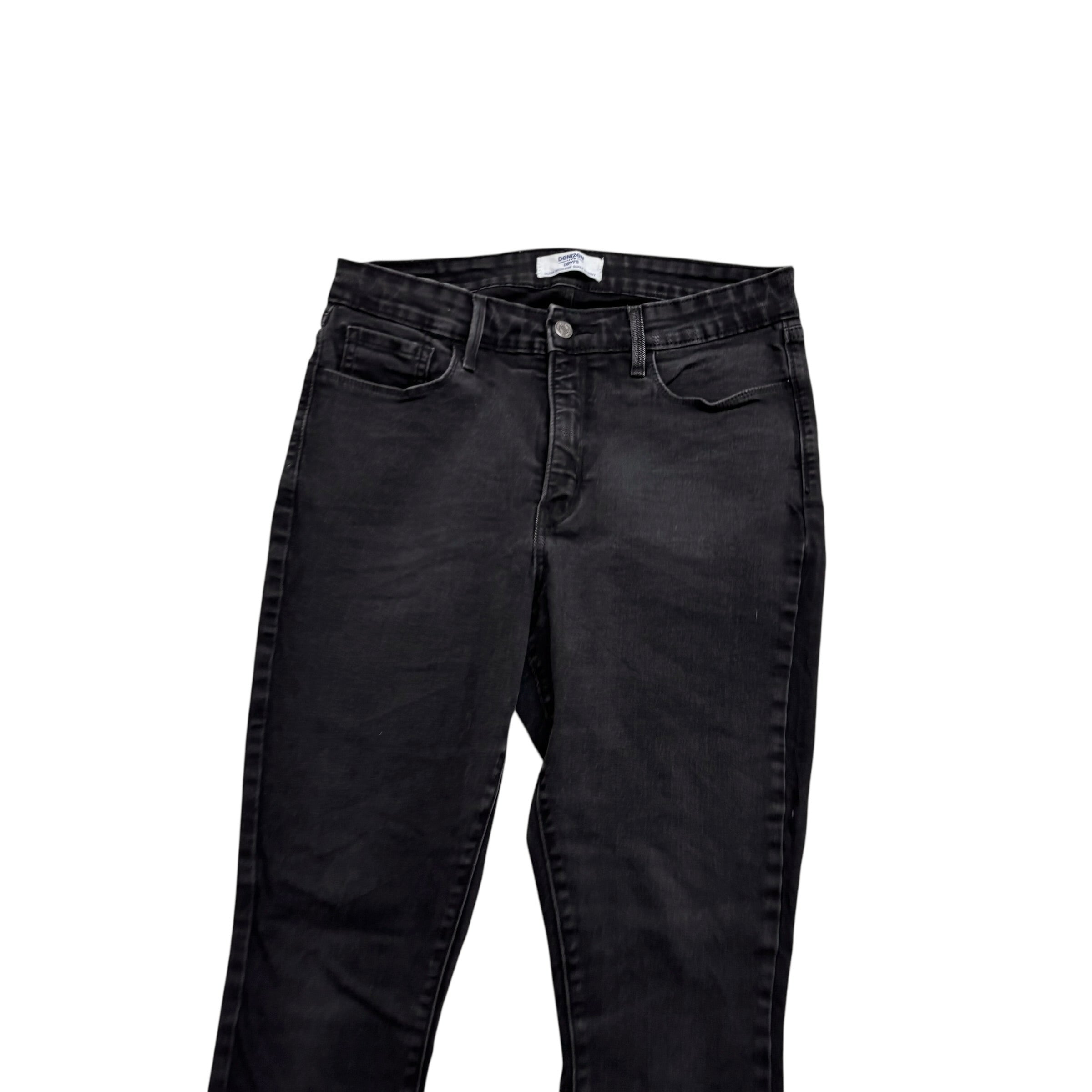 Levis Denizen Jeans W30 L29 Womens High Rise Super Skinny Black Stretch (E)
