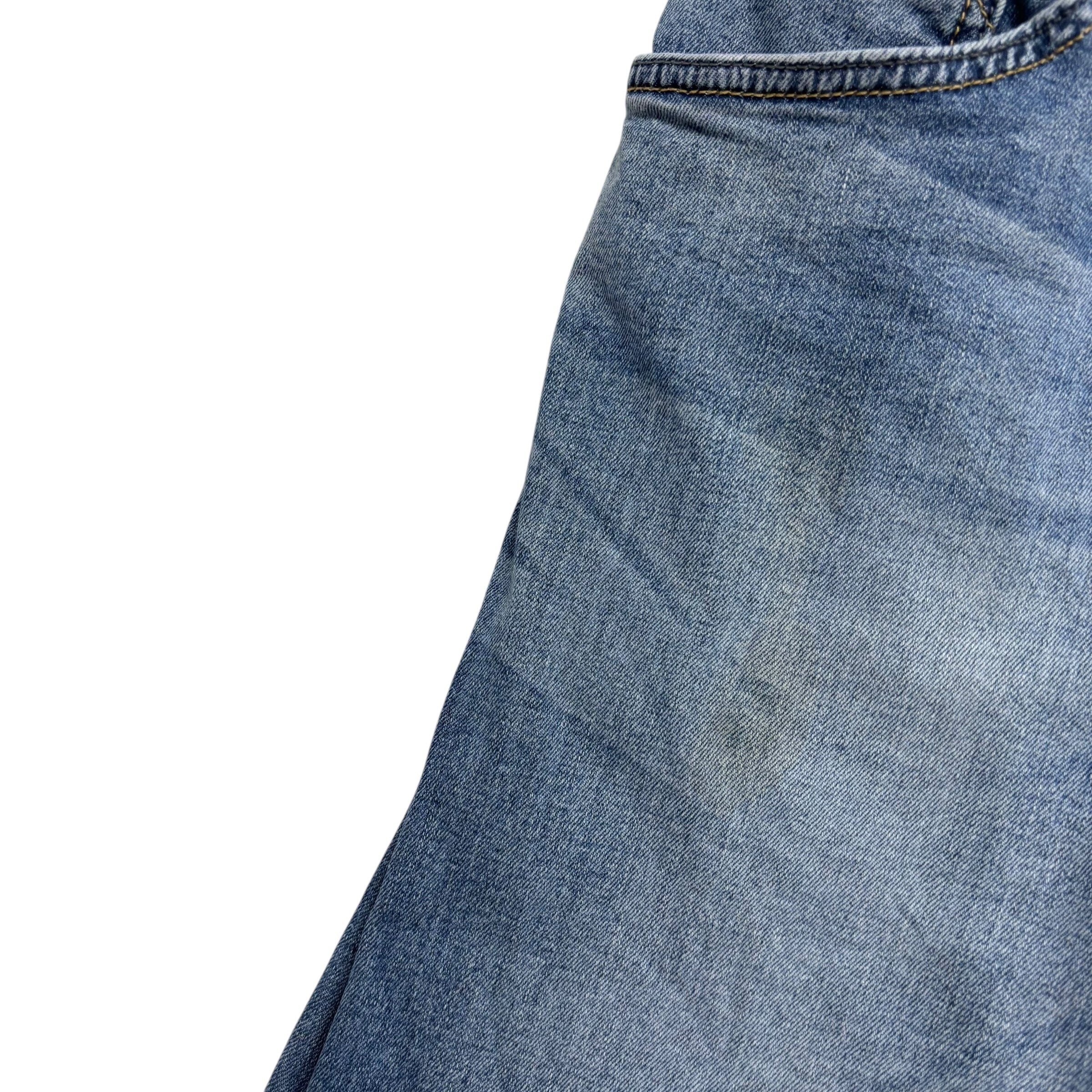 Wrangler Jeans W38 L30 Mens Mid Blue Slim Straight Fit Stretch Denim (F)