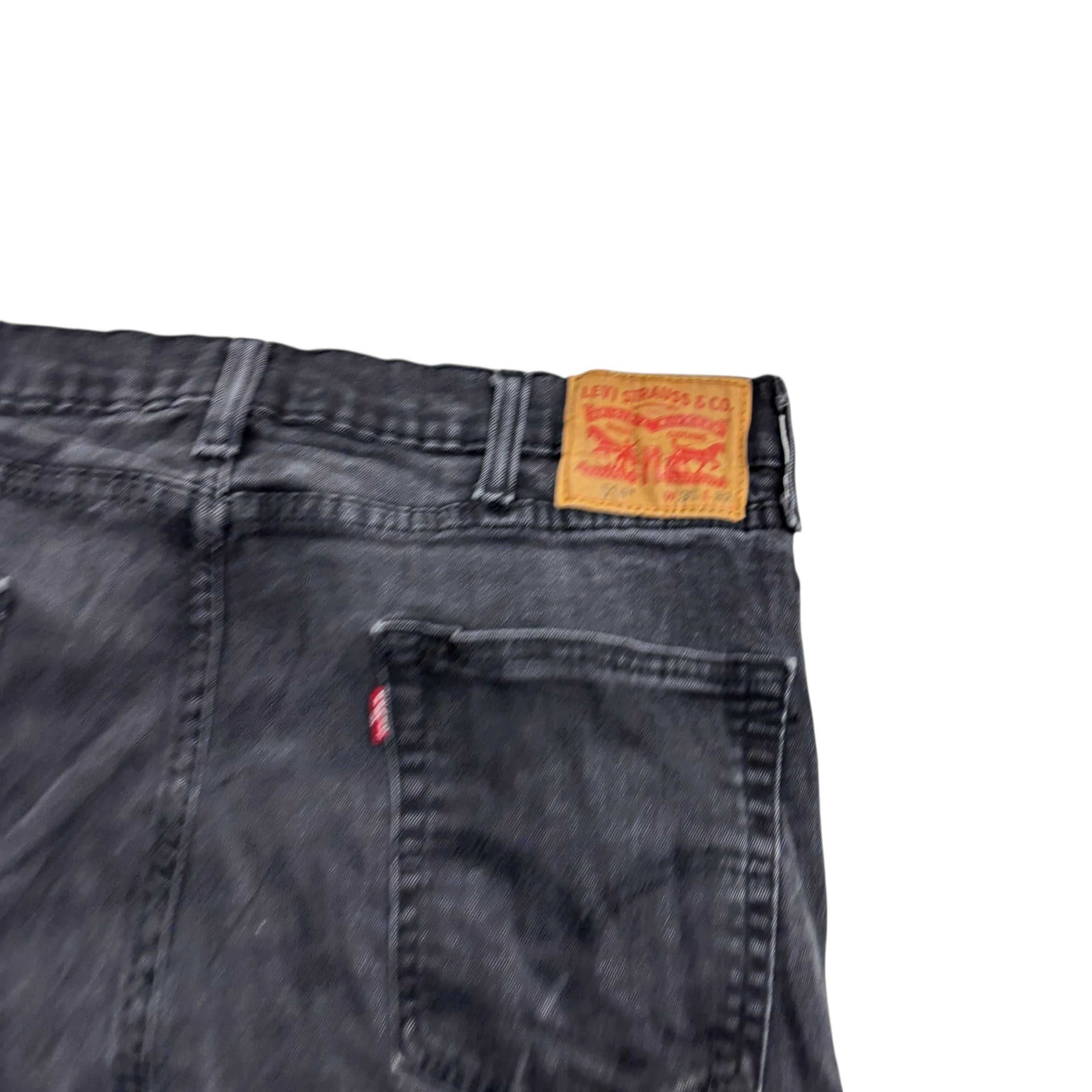 Levis 514 Jeans W36 L31 Mens Black Regular Straight Fit Stretch Denim