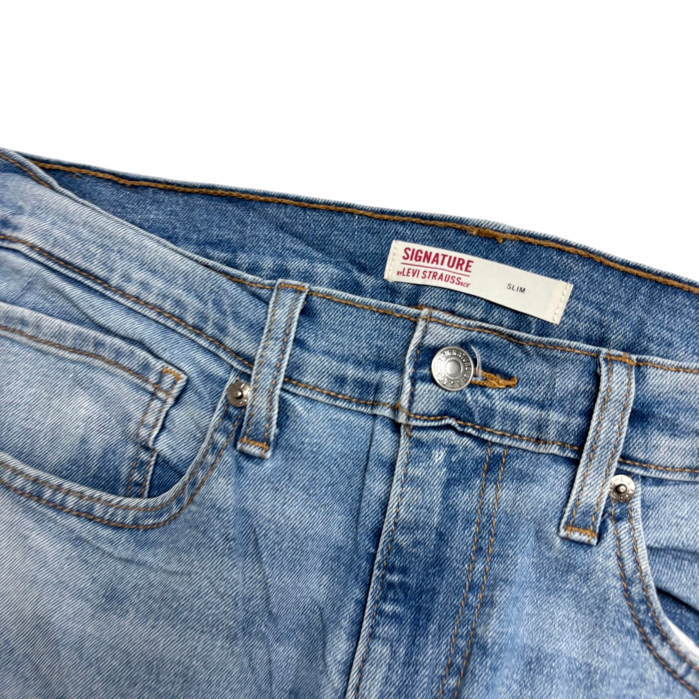 Levis Signature Jeans W34 L34 Mens Light Blue Slim Fit Stretch Denim (E)