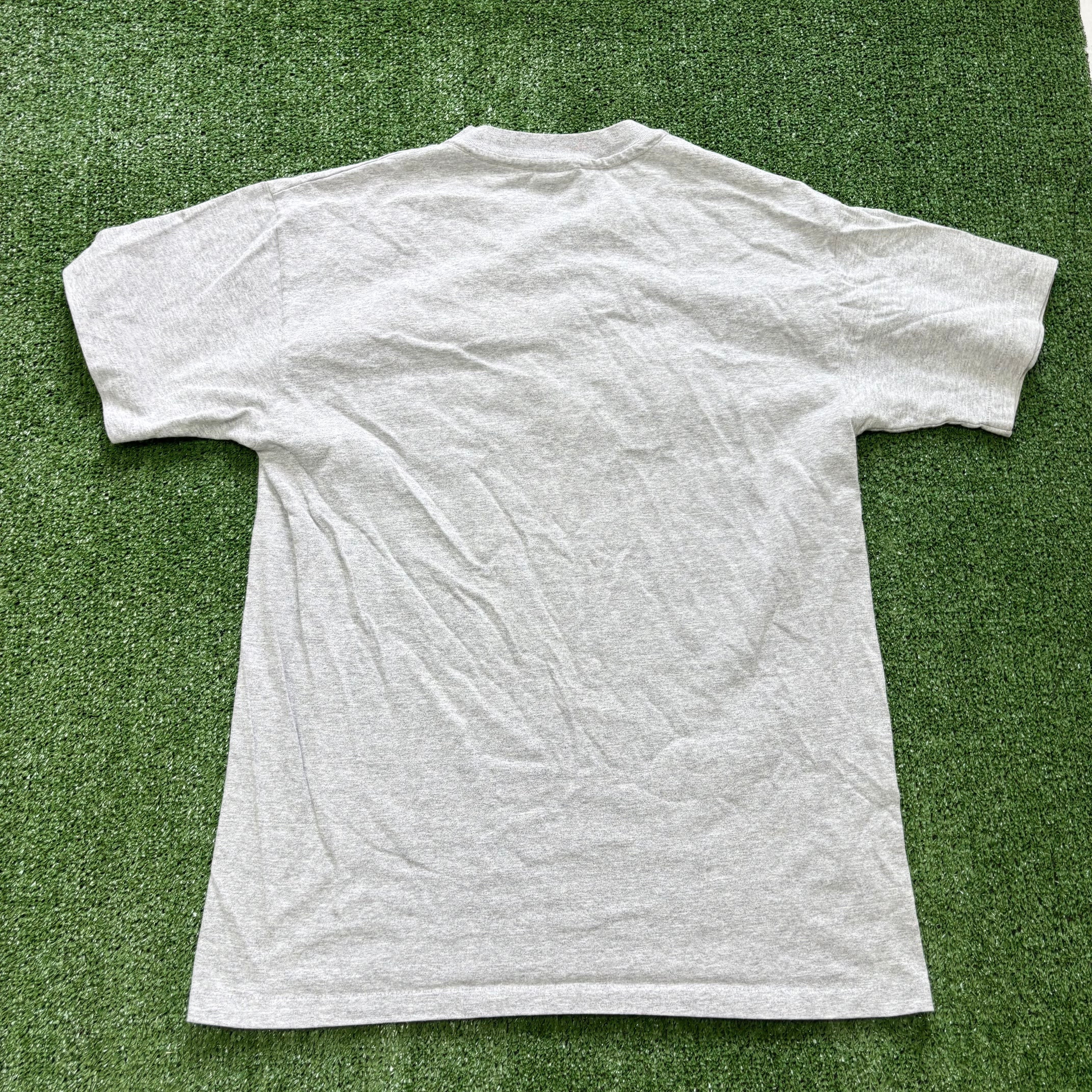 Vintage T Shirt Mens Medium Grey Single Stitch Graphic Print 90s USA Tourist (E)