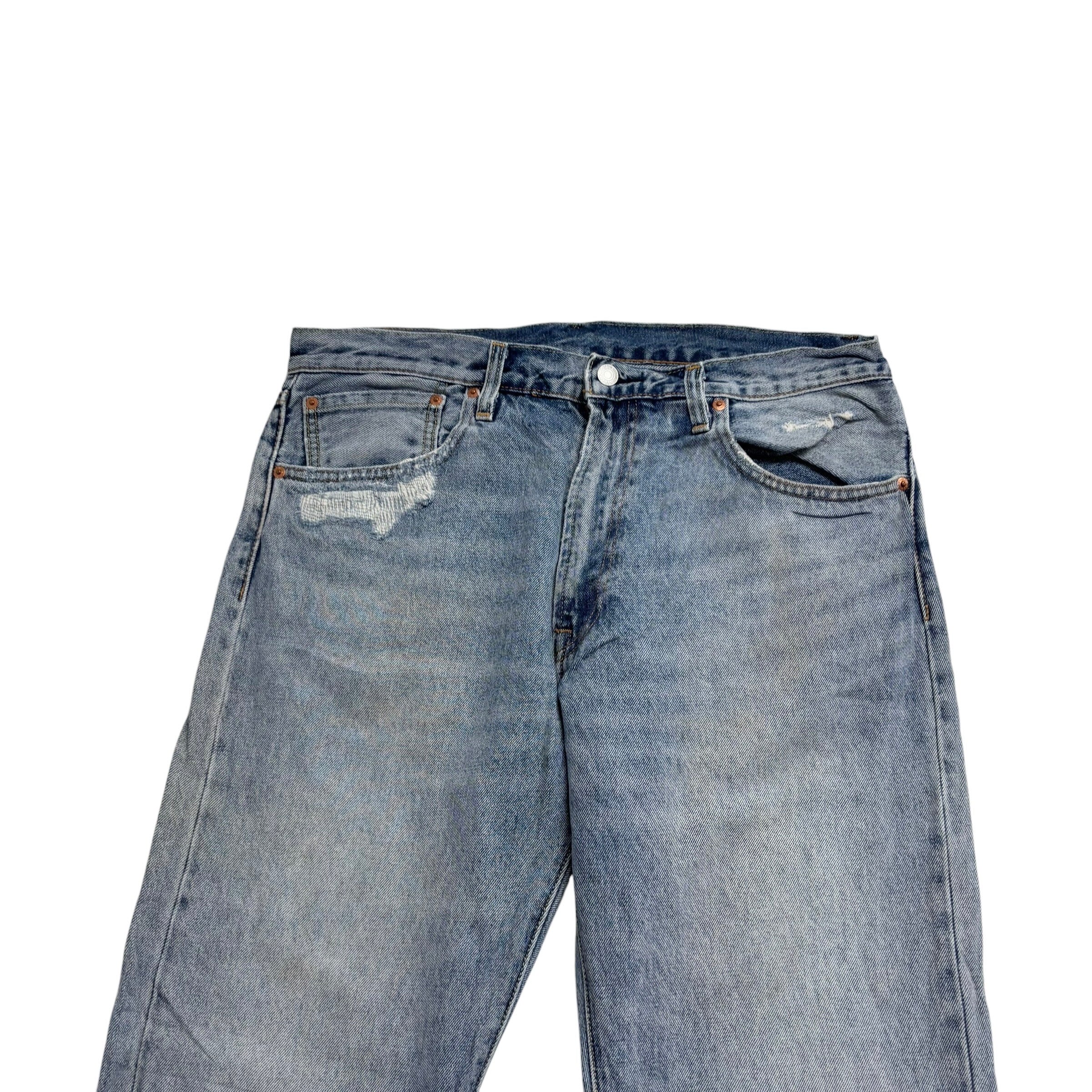 Levis 551Z Jeans W34 L32 Mens Light Blue Regular Straight Fit Premium Denim (F)