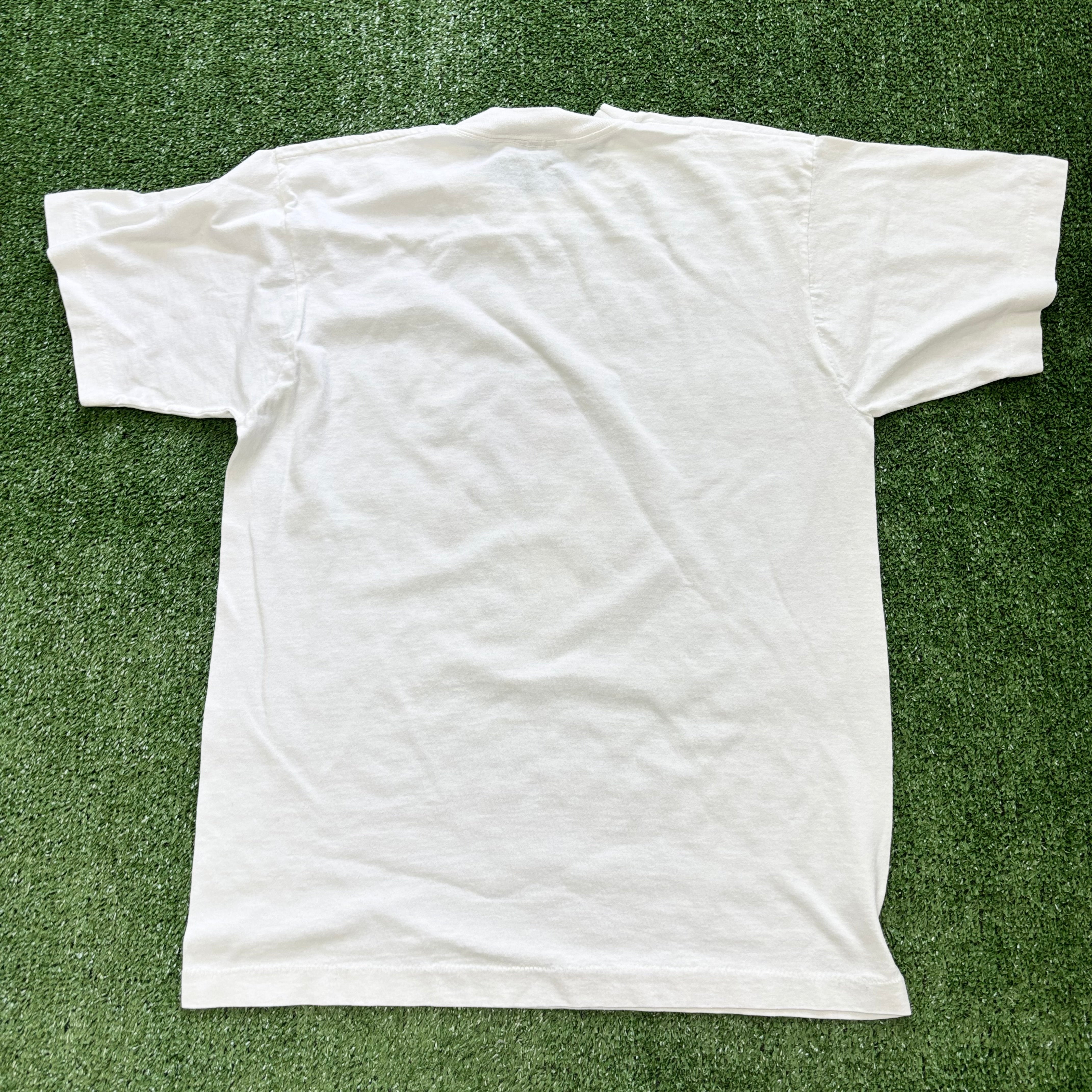 Vintage T Shirt Mens XS White Single Stitch Graphic Print 80s Birds