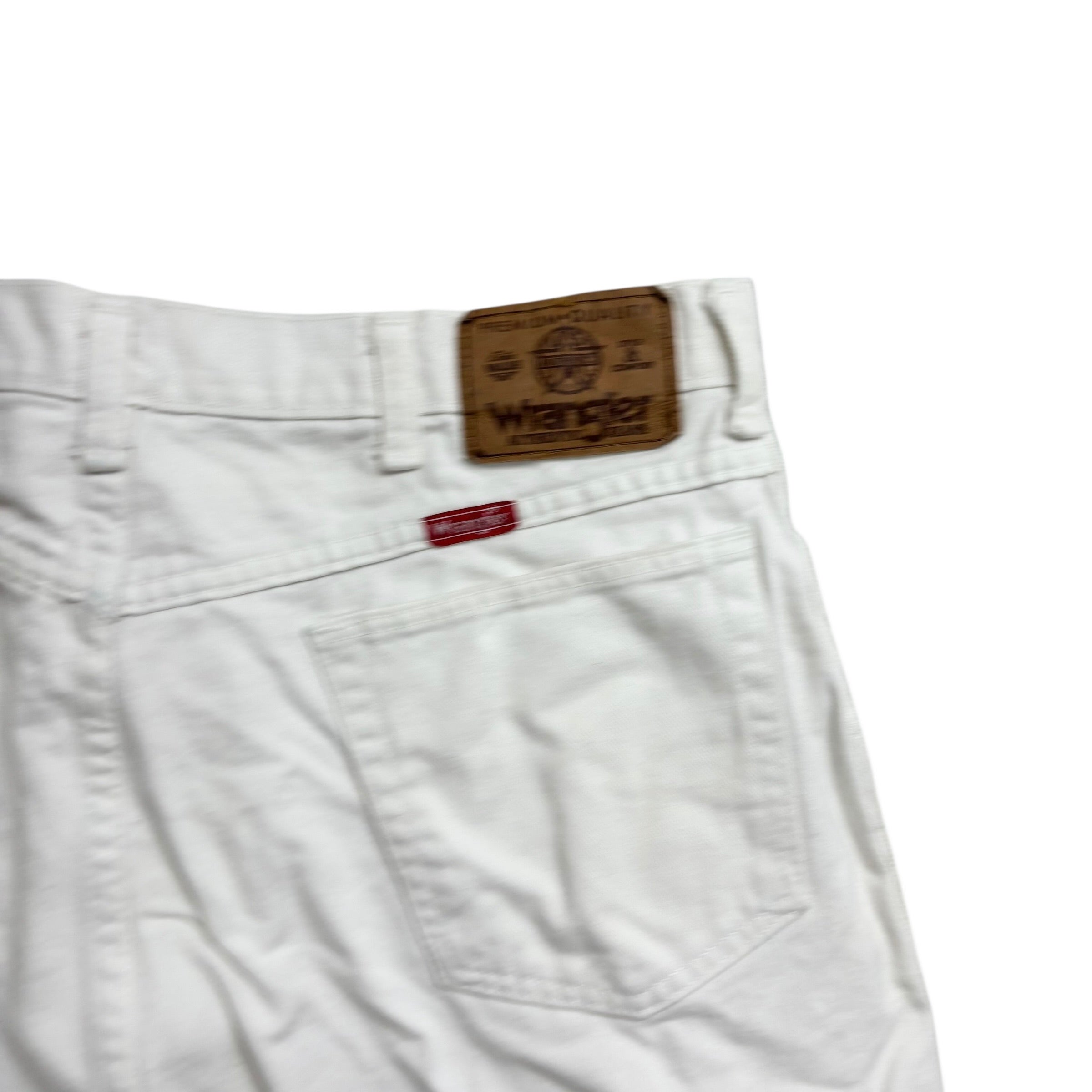 Wrangler Jorts W32 Mens Denim Shorts White Regular Fit Vintage USA Made
