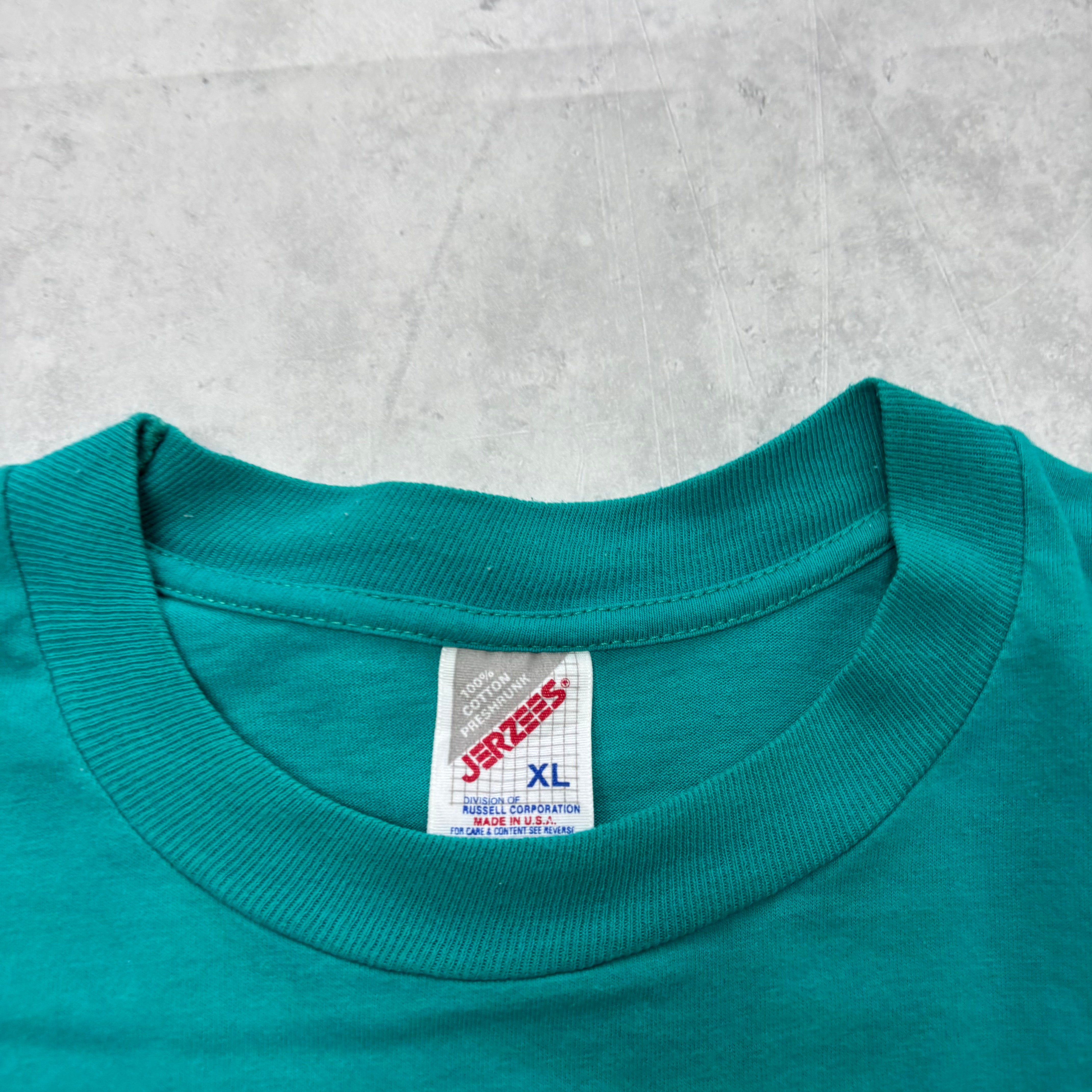 Vintage T Shirt Mens XL Turquoise Blue Graphic Print 90s Tourist (E)