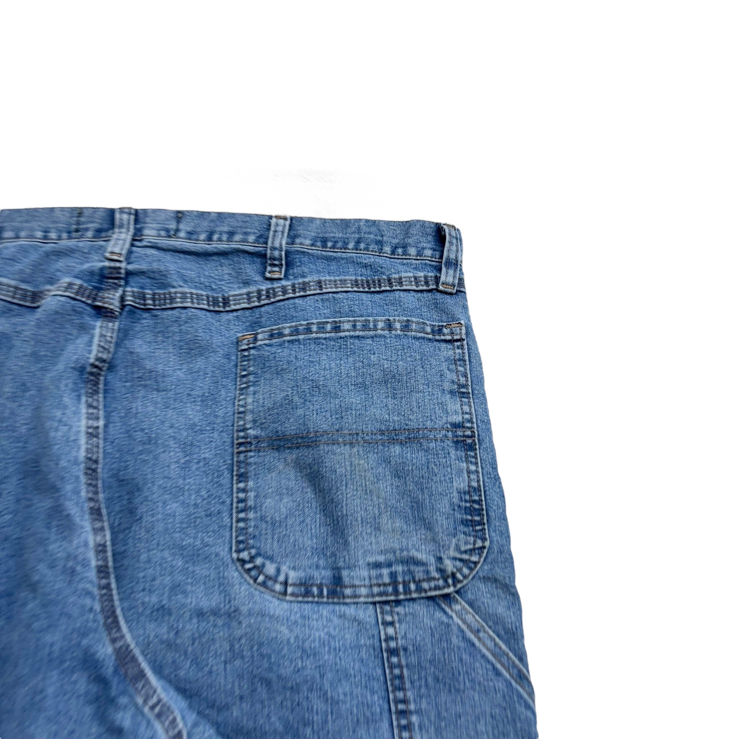 Wrangler Carpenter Jeans W40 L34 Mens Mid Blue Relaxed Straight Fit Denim (F)