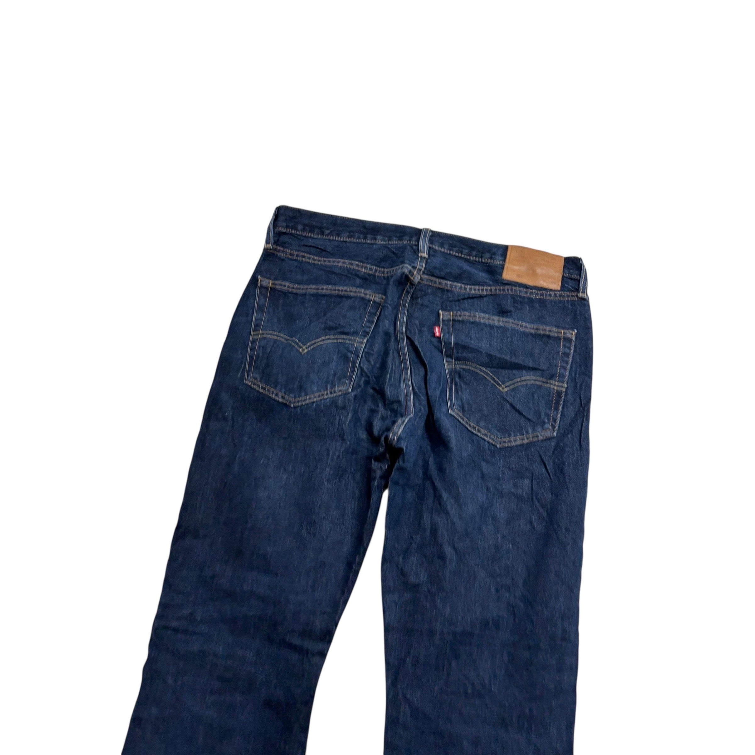 Levis 502 Jeans W36 L33 Mens Dark Blue Regular Tapered Fit Stretch Denim (E)