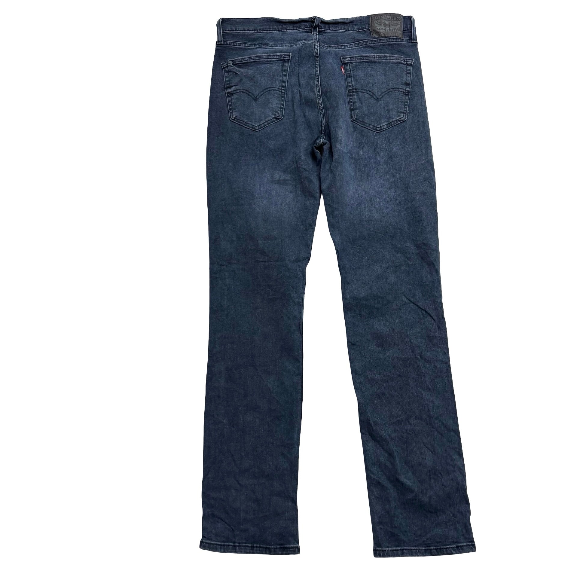Levis 514 Jeans W36 L36 Mens Navy Blue Regular Straight Fit Stretch Denim (E)