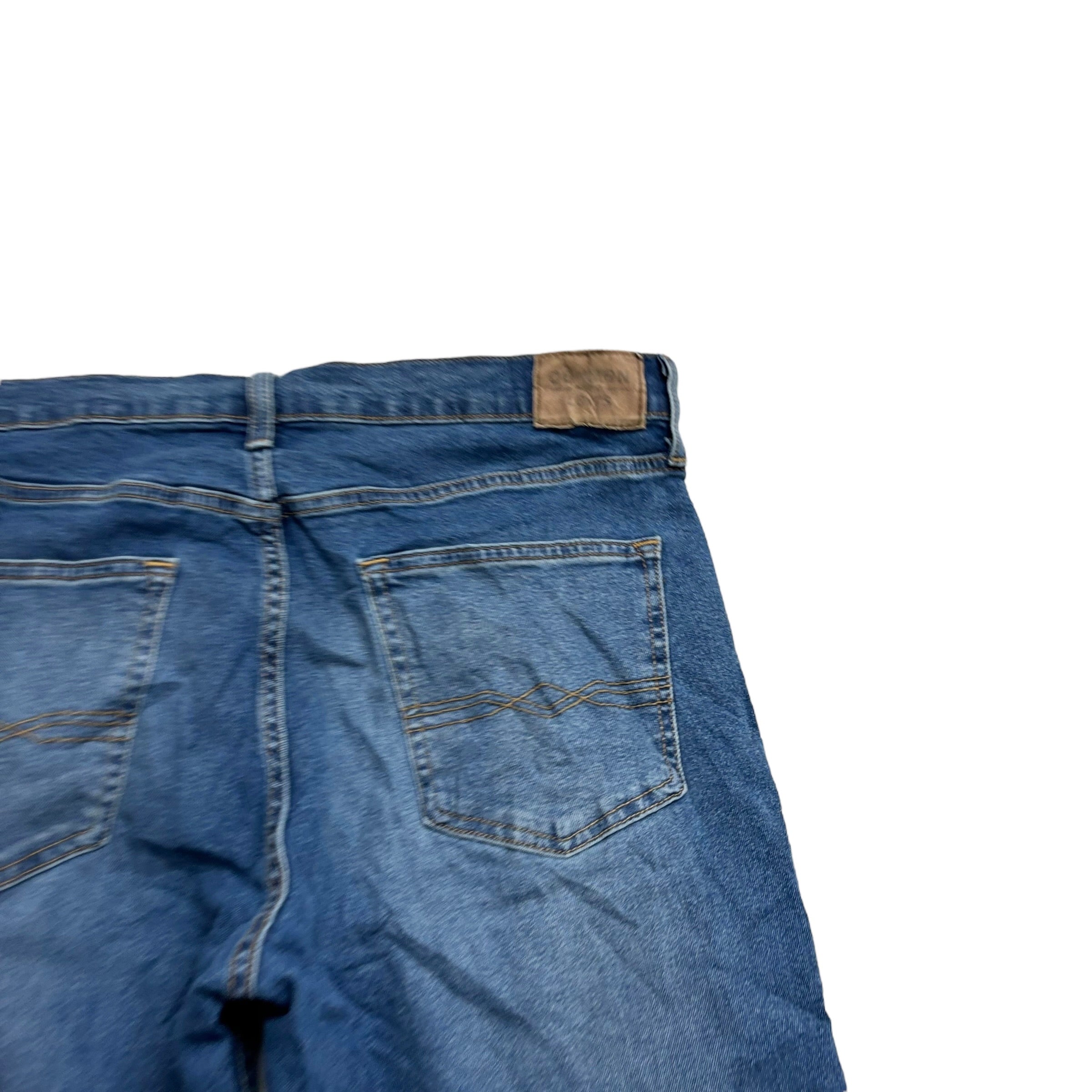 Levis Denizen Jeans W36 L34 Mens Mid Blue Athletic Tapered Fit Stretch (E)