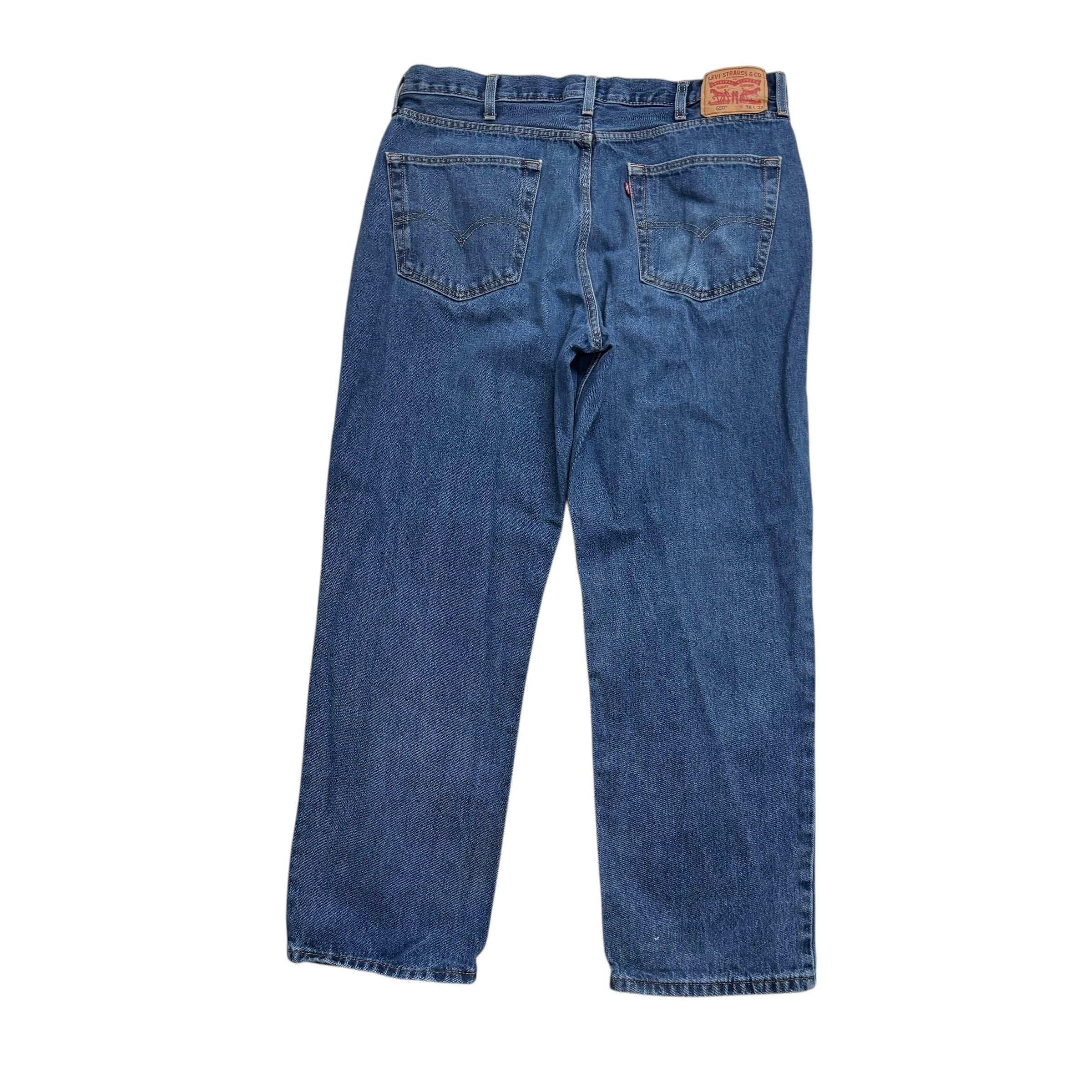 Levis 550 Jeans W38 L32 Mens Mid Blue Baggy Relaxed Straight Fit Denim (F)