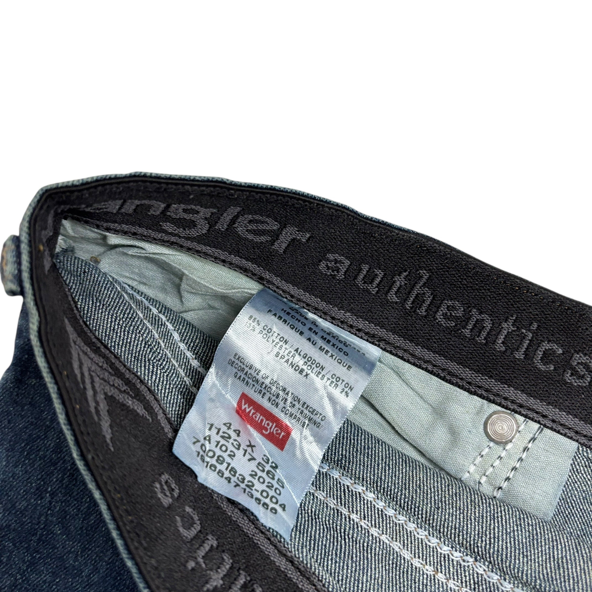 Wrangler Jeans W42 L32 Mens Dark Blue Relaxed Straight Fit Stretch Denim (E)