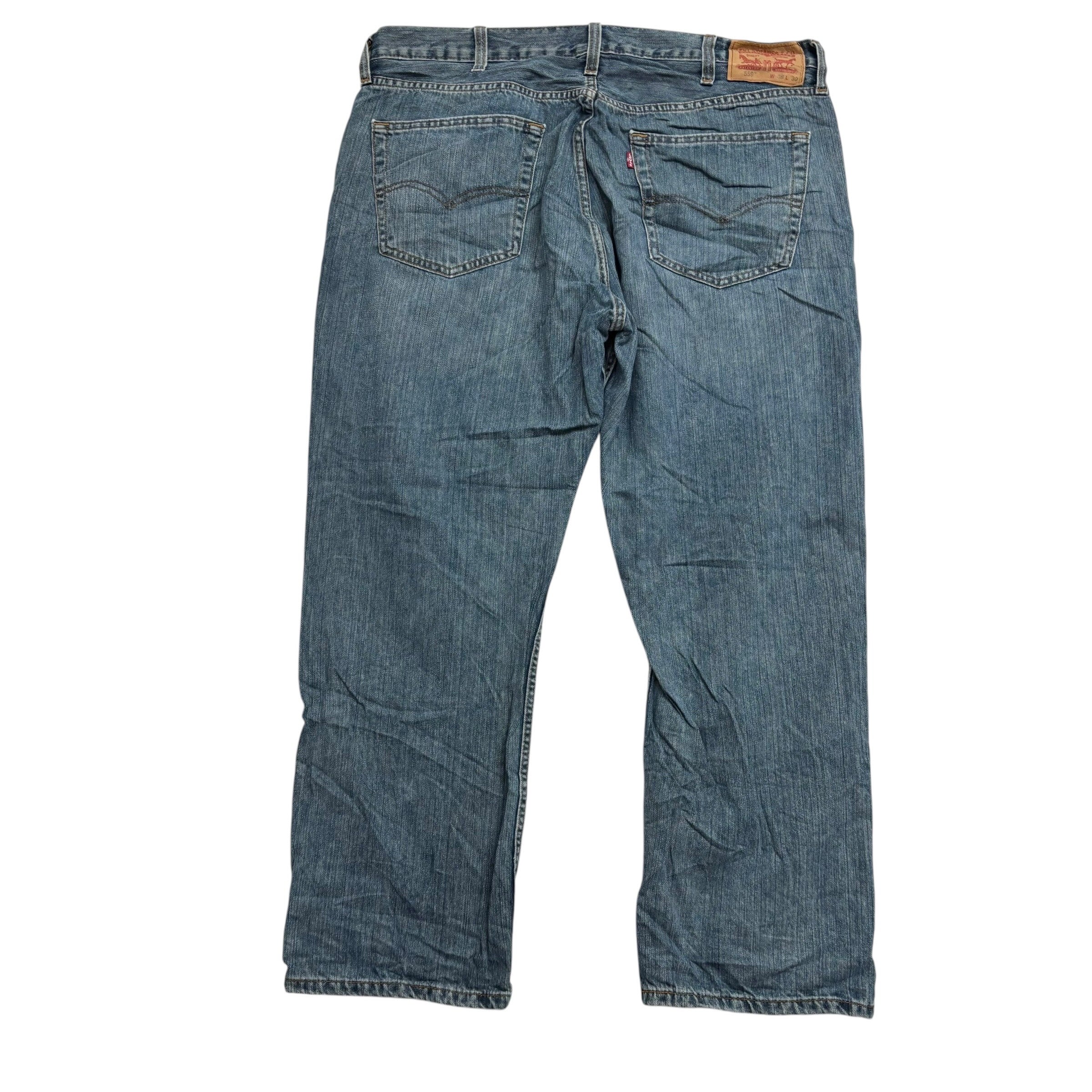Levis 559 Jeans W38 L30 Mens Dark Blue Baggy Relaxed Straight Fit Denim (E)