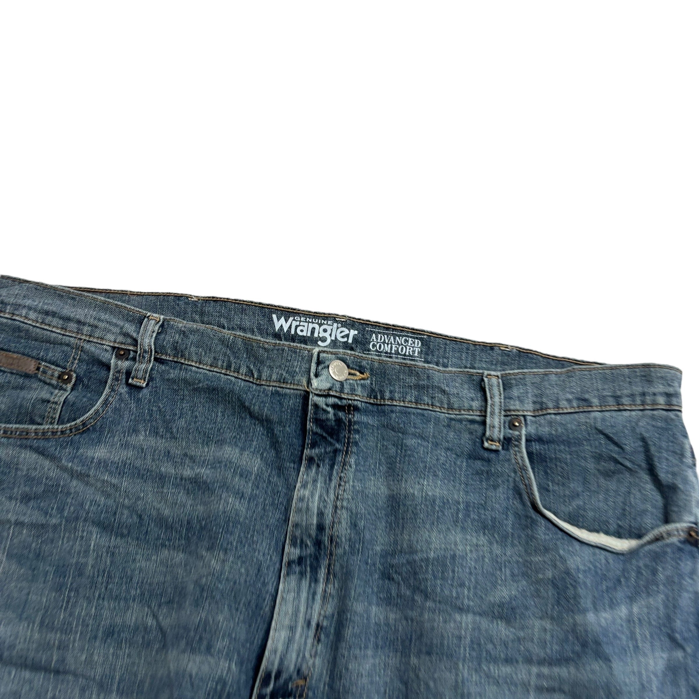 Wrangler Jeans W42 L30 Mens Blue Relaxed Straight Fit Stretch Denim (E)