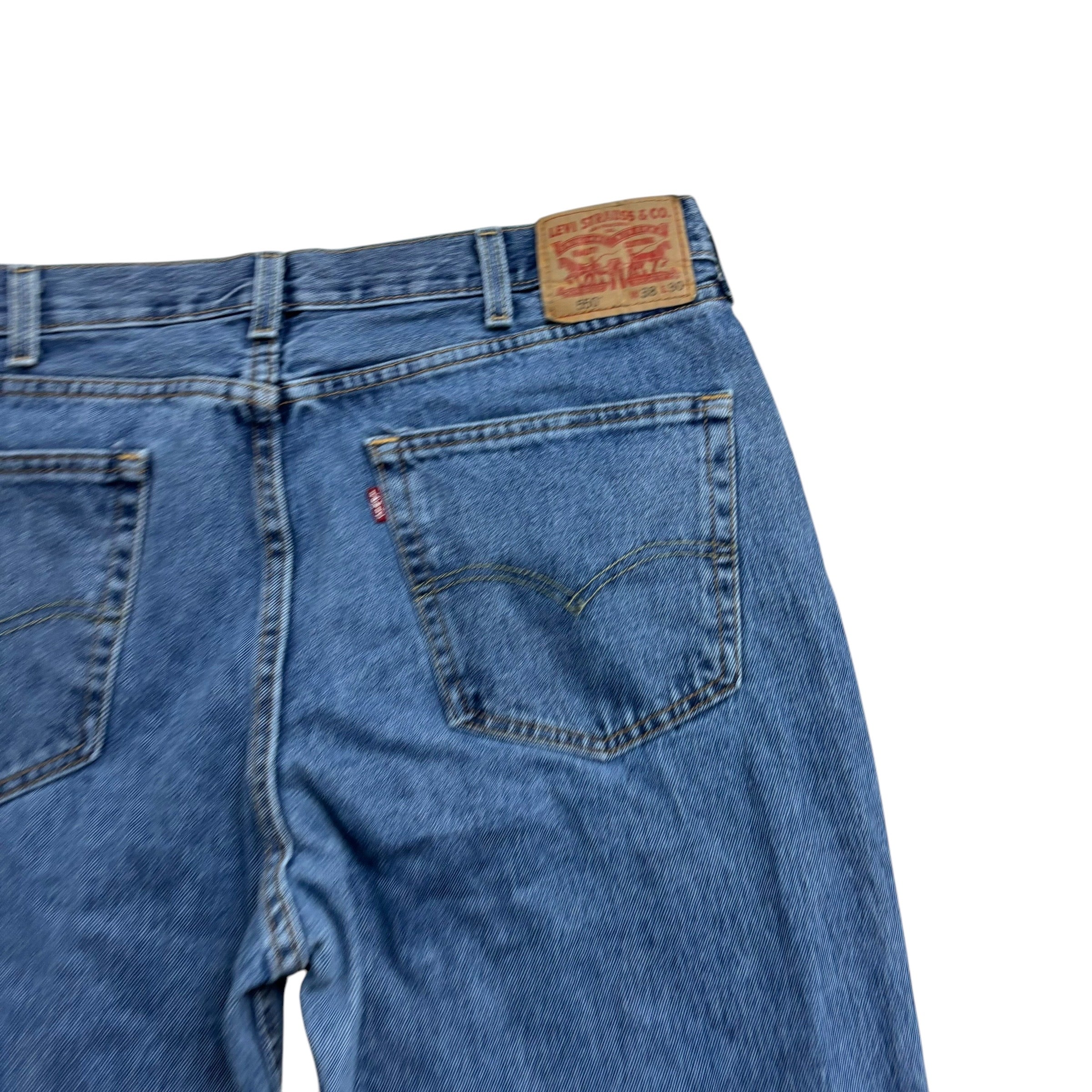 Levis 550 Jeans W38 L30 Mens Mid Blue Relaxed Straight Baggy Fit Denim (E)