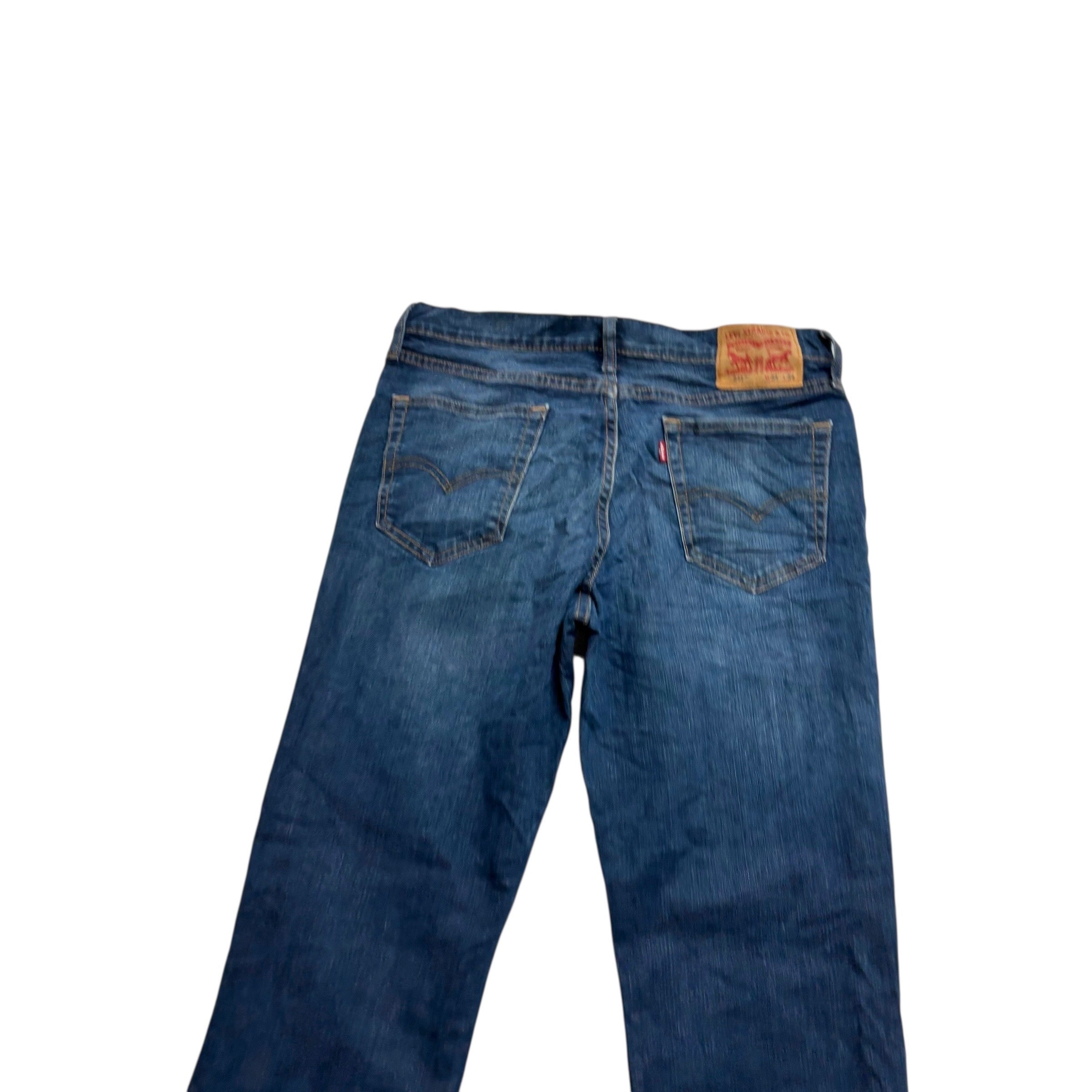 Levis 541 Jeans W34 L32 Mens Dark Blue Athletic Tapered Fit Stretch Denim (E)