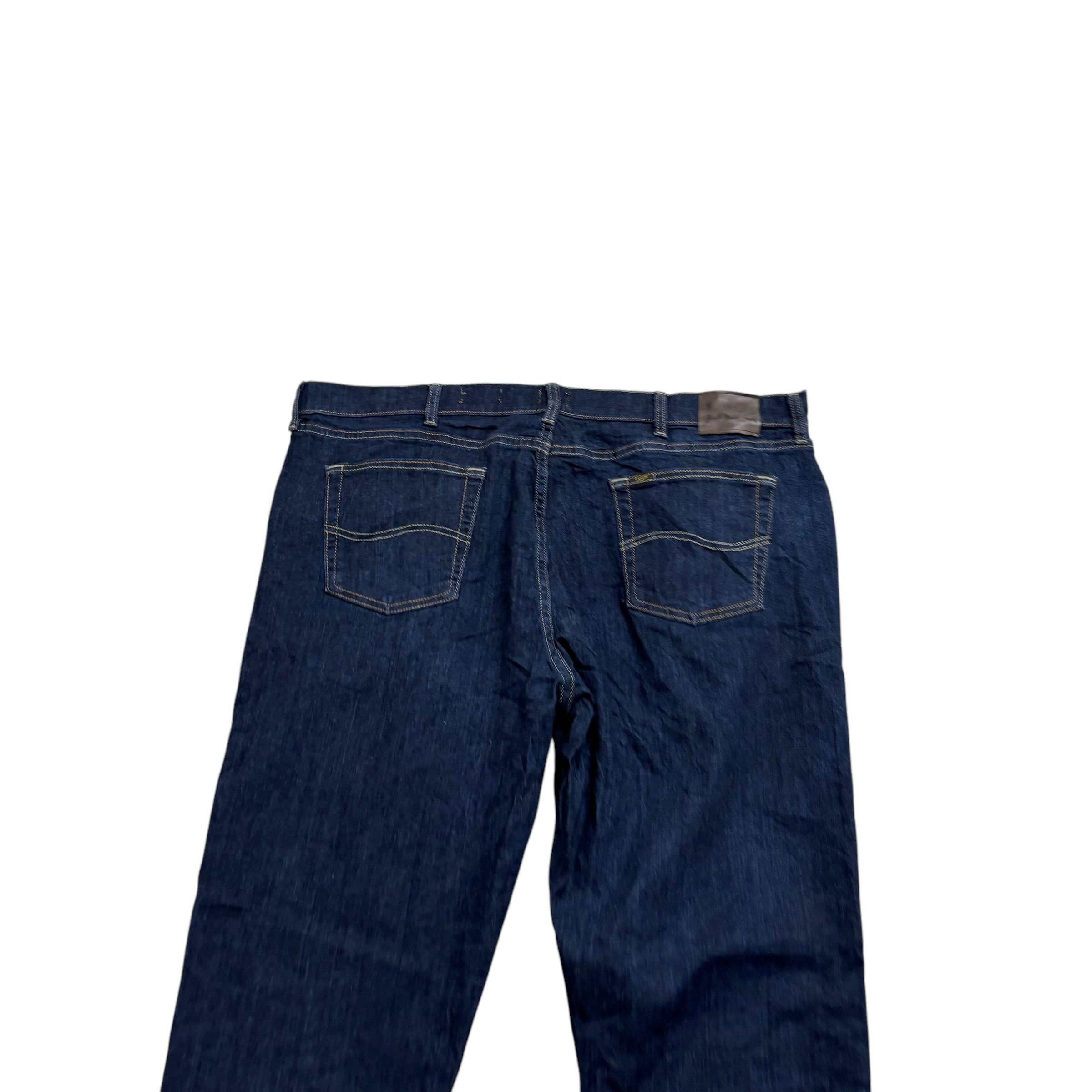 Lee Jeans W42 L32 Mens Dark Blue Regular Straight Fit Stretch Denim (E)