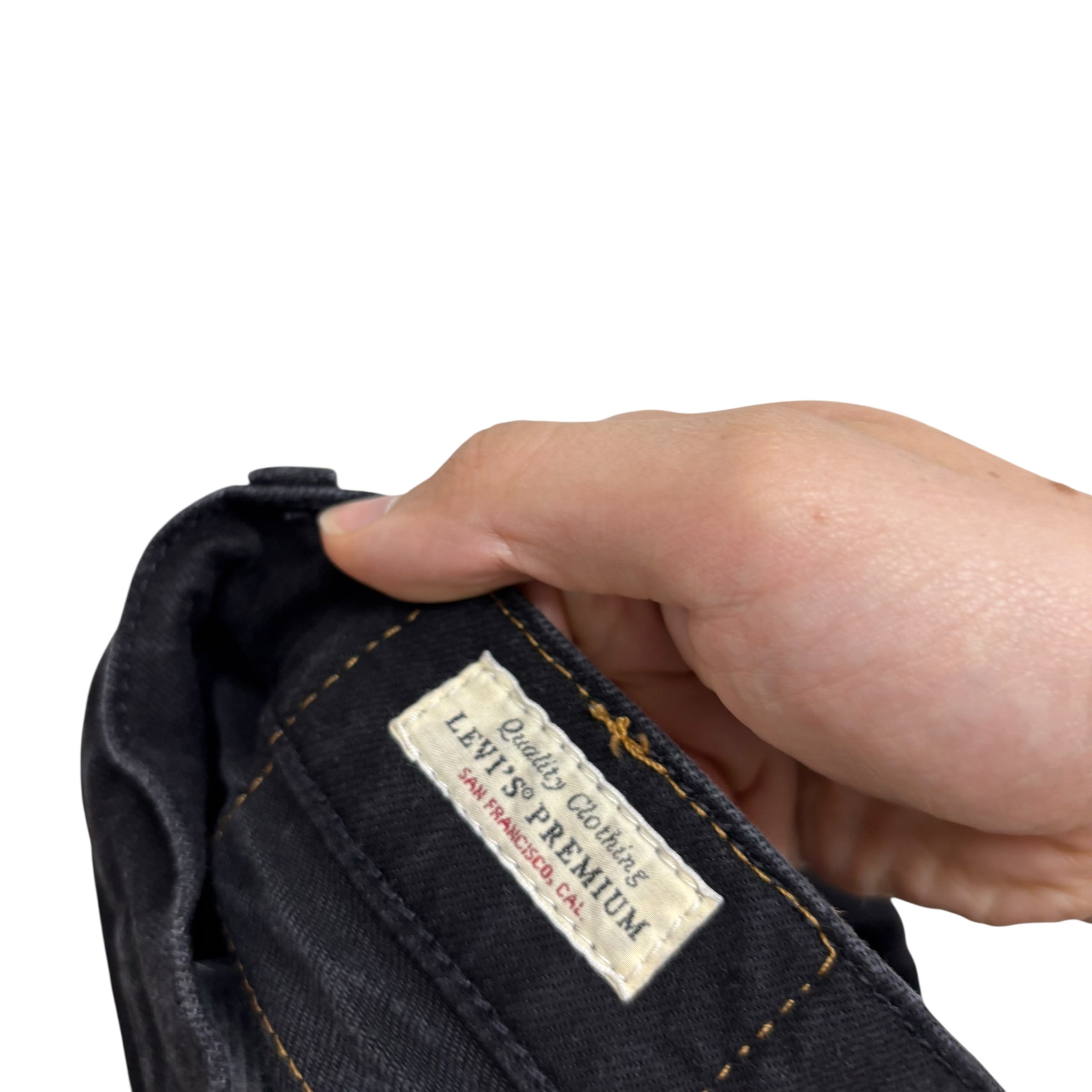 Levis 502 Jeans W33 L31 Mens Black Regular Tapered Fit Stretch Premium Denim (E)