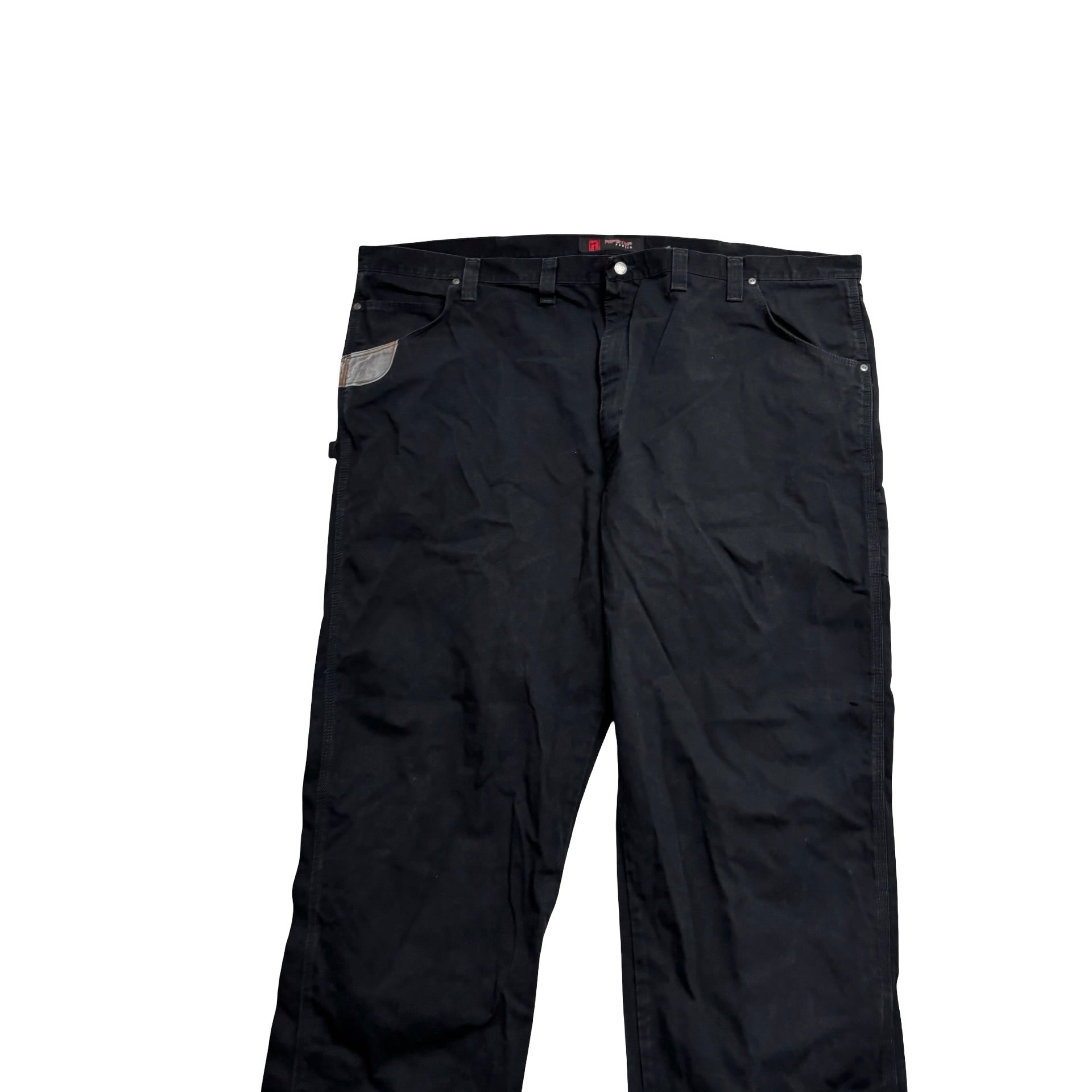 Wrangler Carpenter Trousers W52 L32 Mens Black Relaxed Straight Fit Pants (E)