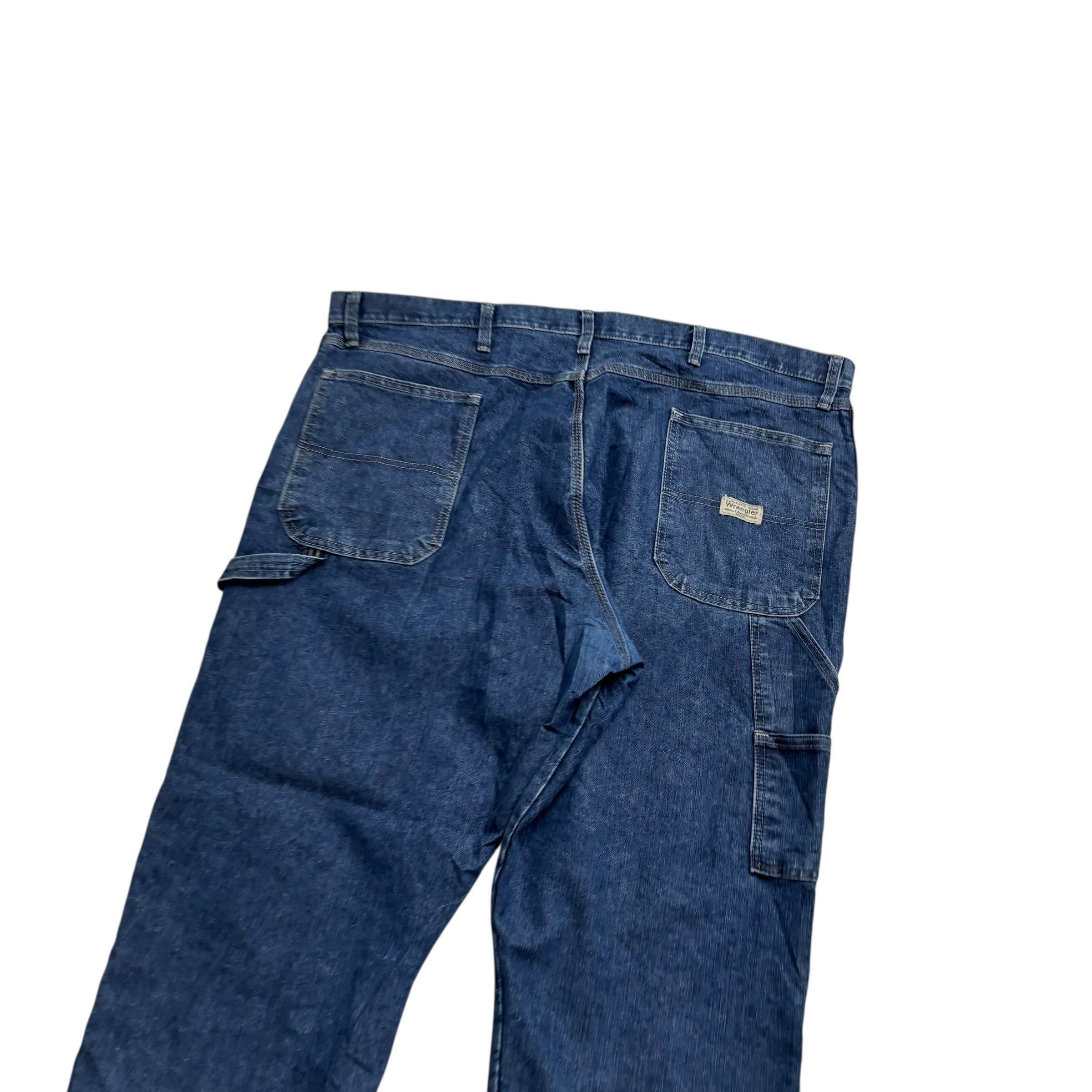 Wrangler Carpenter Jeans W42 L29 Mens Dark Blue Baggy Relaxed Fit Denim (E)