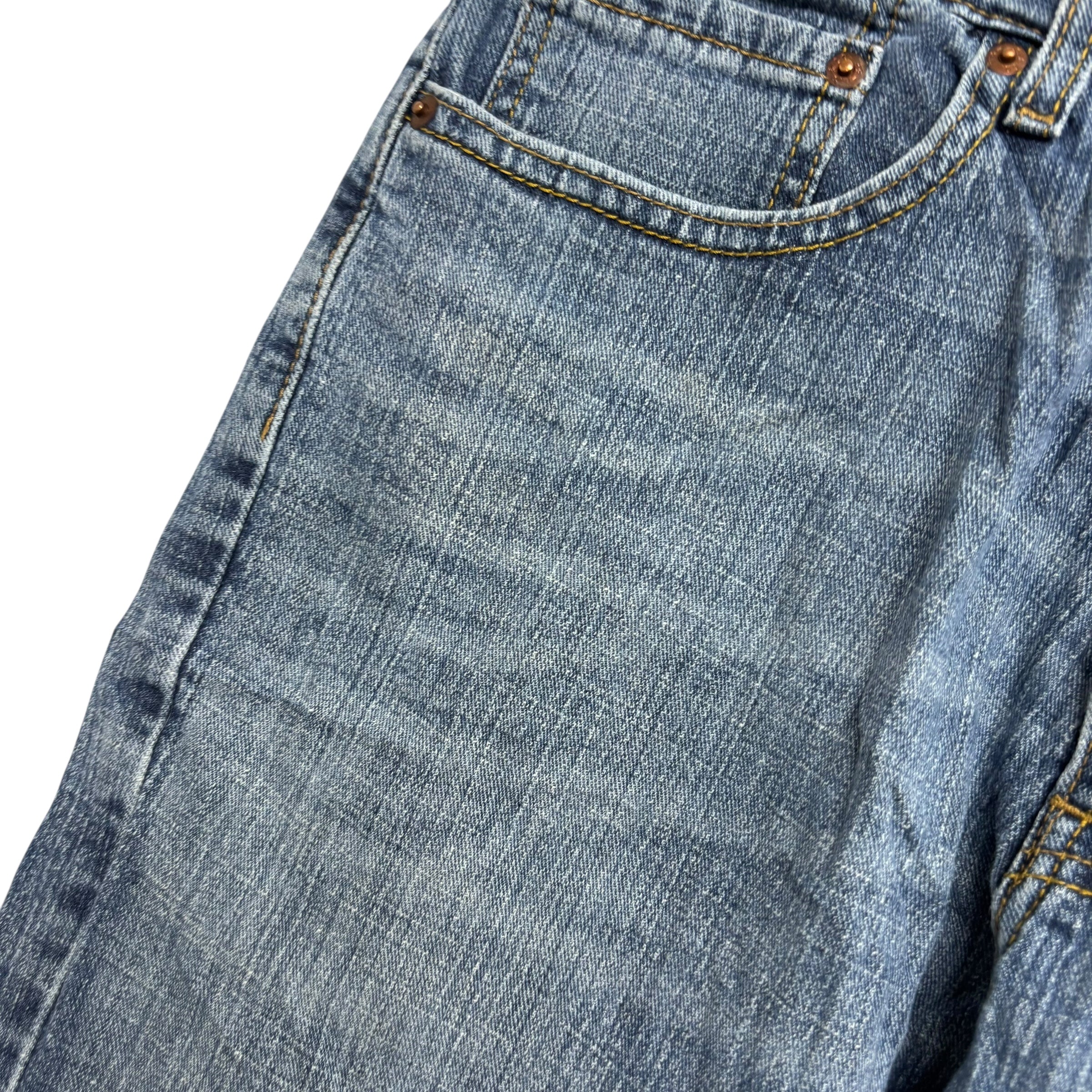 Levis Signature Jeans W36 L32 Mens Mid Blue Relaxed Straight Stretch Denim (F)