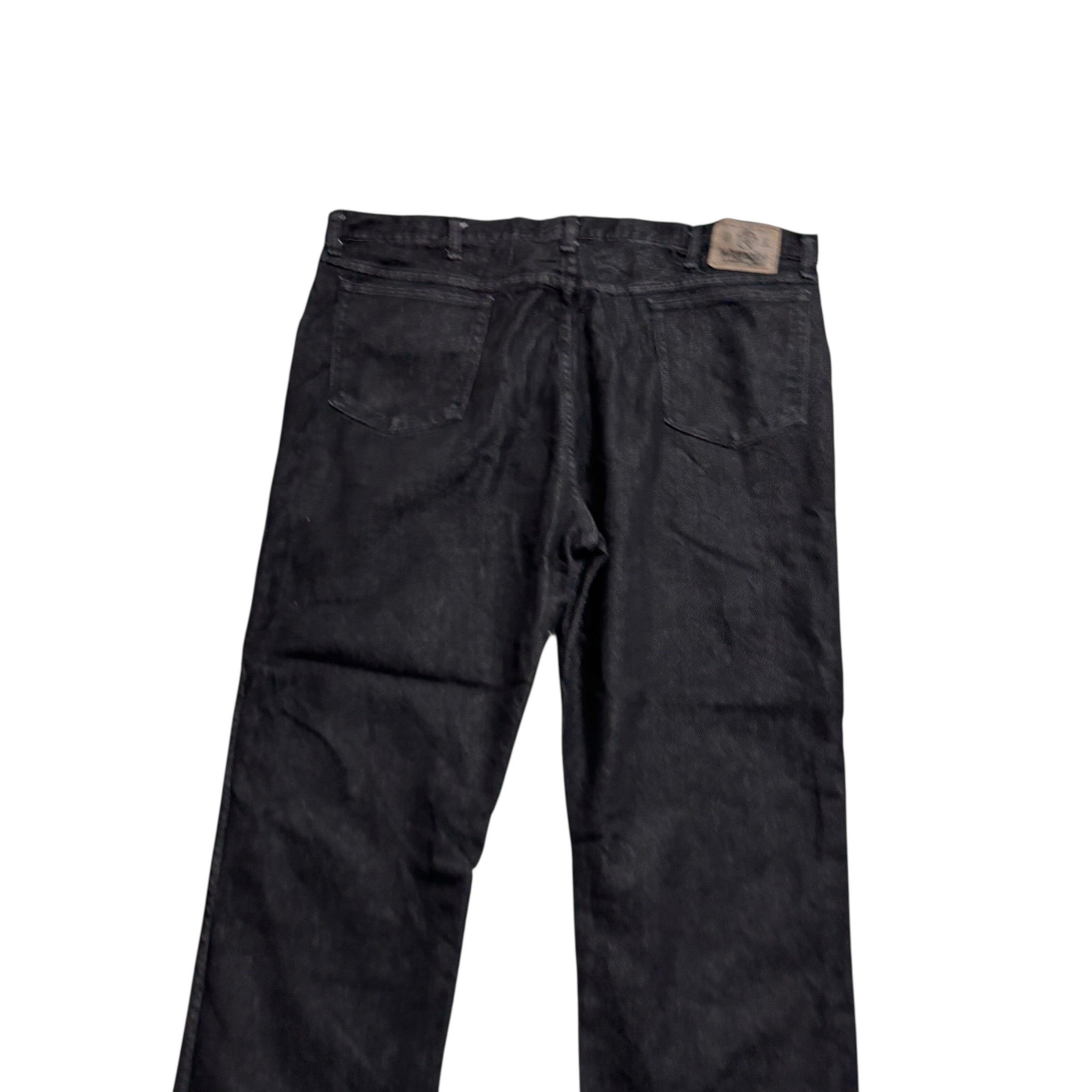 Wrangler Jeans W44 L30 Mens Black Regular Straight Fit Vintage Denim (E)