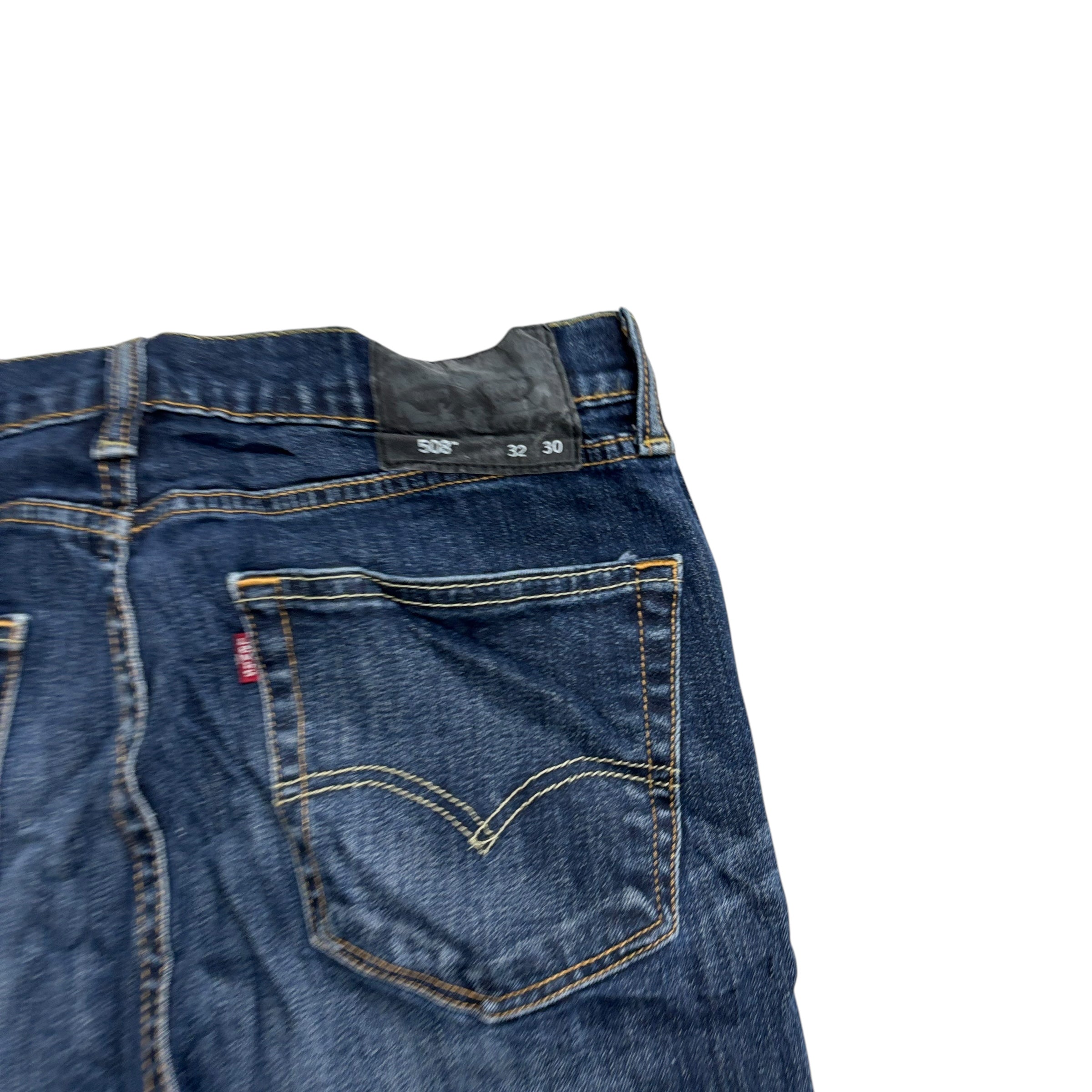 Levis 508 Jeans W32 L29 Mens Dark Blue Regular Tapered Fit Stretch Denim (F)