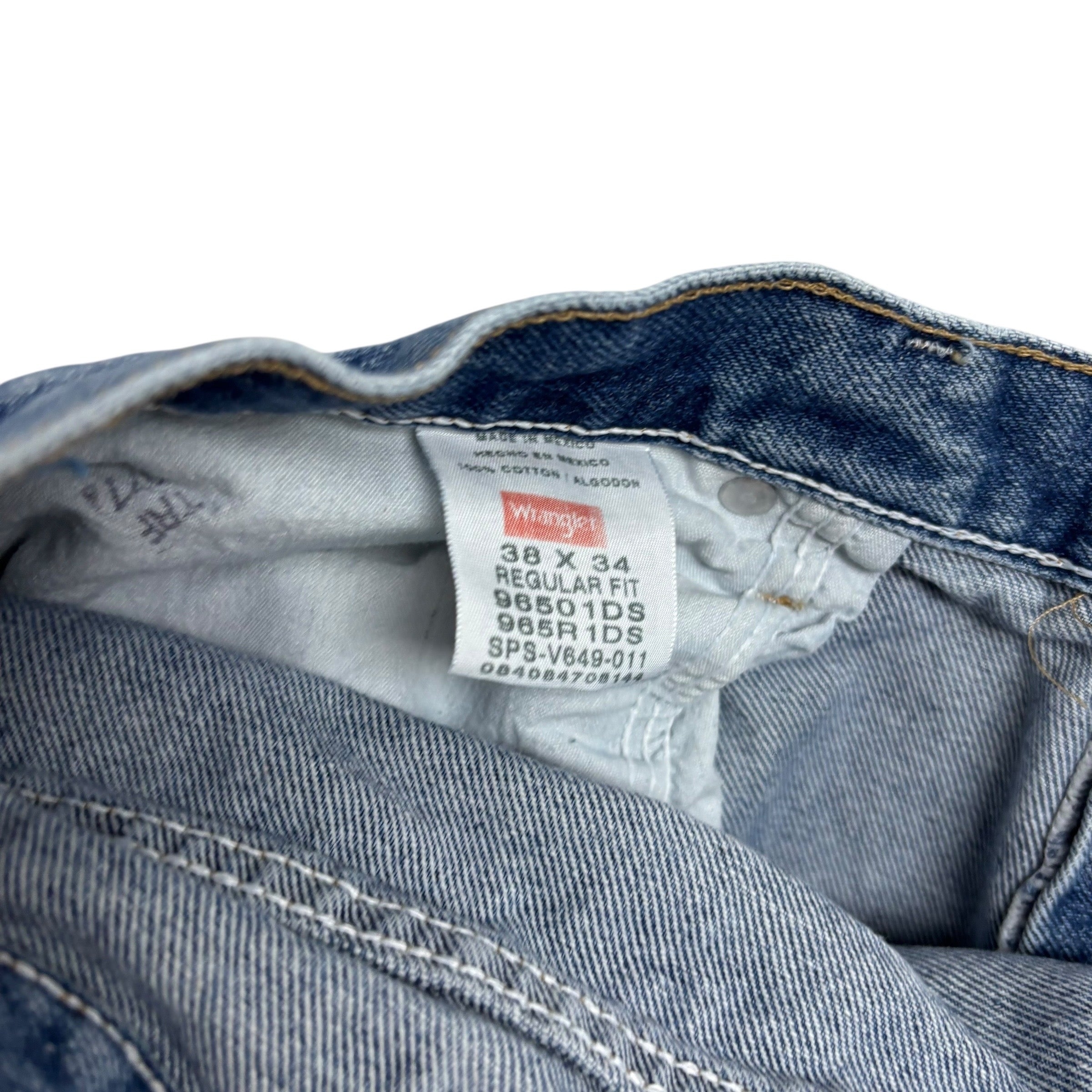 Wrangler Jeans W36 L34 Mens Mid Blue Regular Straight Fit Denim