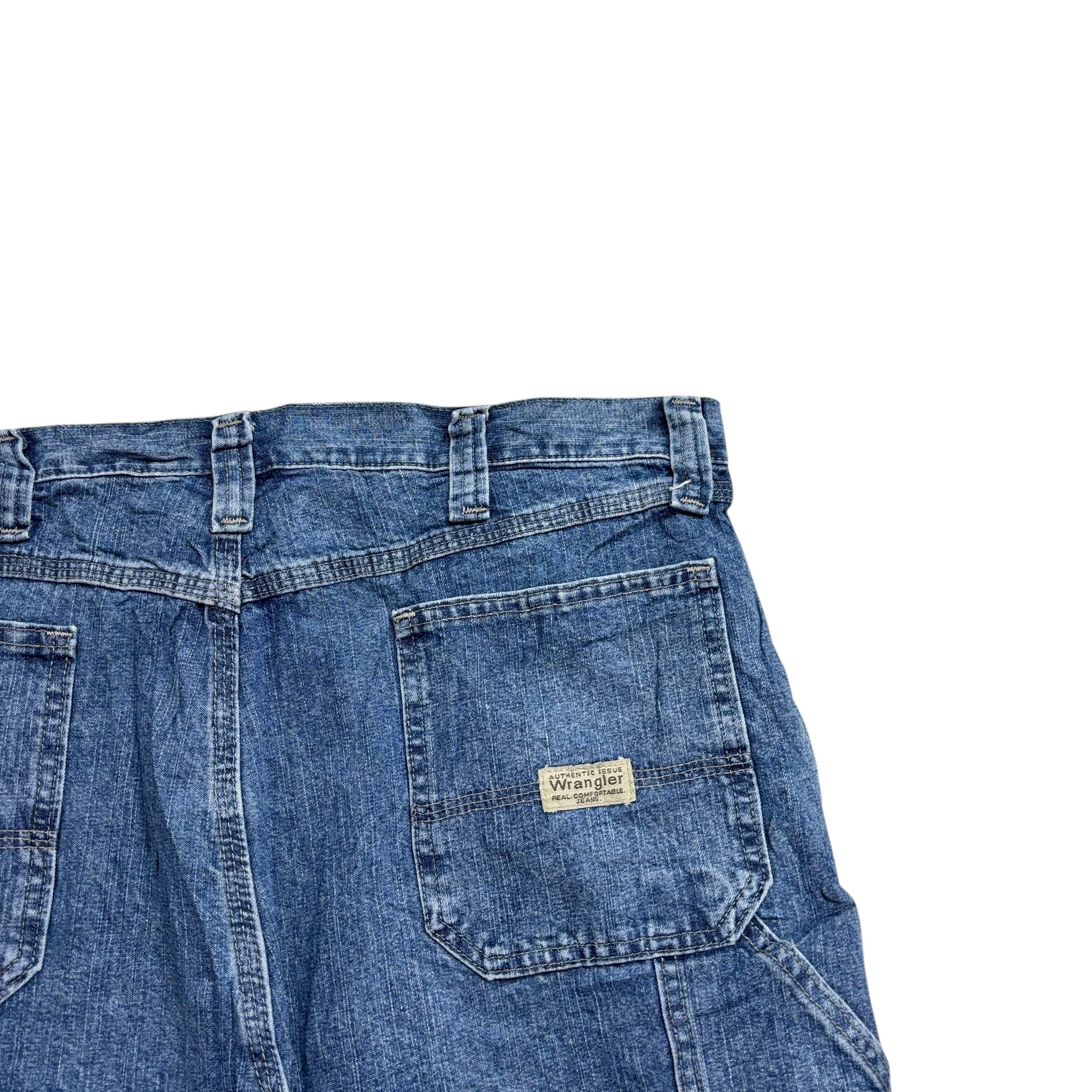 Wrangler Baggy Jorts W38 Mens Mid Blue Denim Shorts Relaxed Fit Carpenter (E)