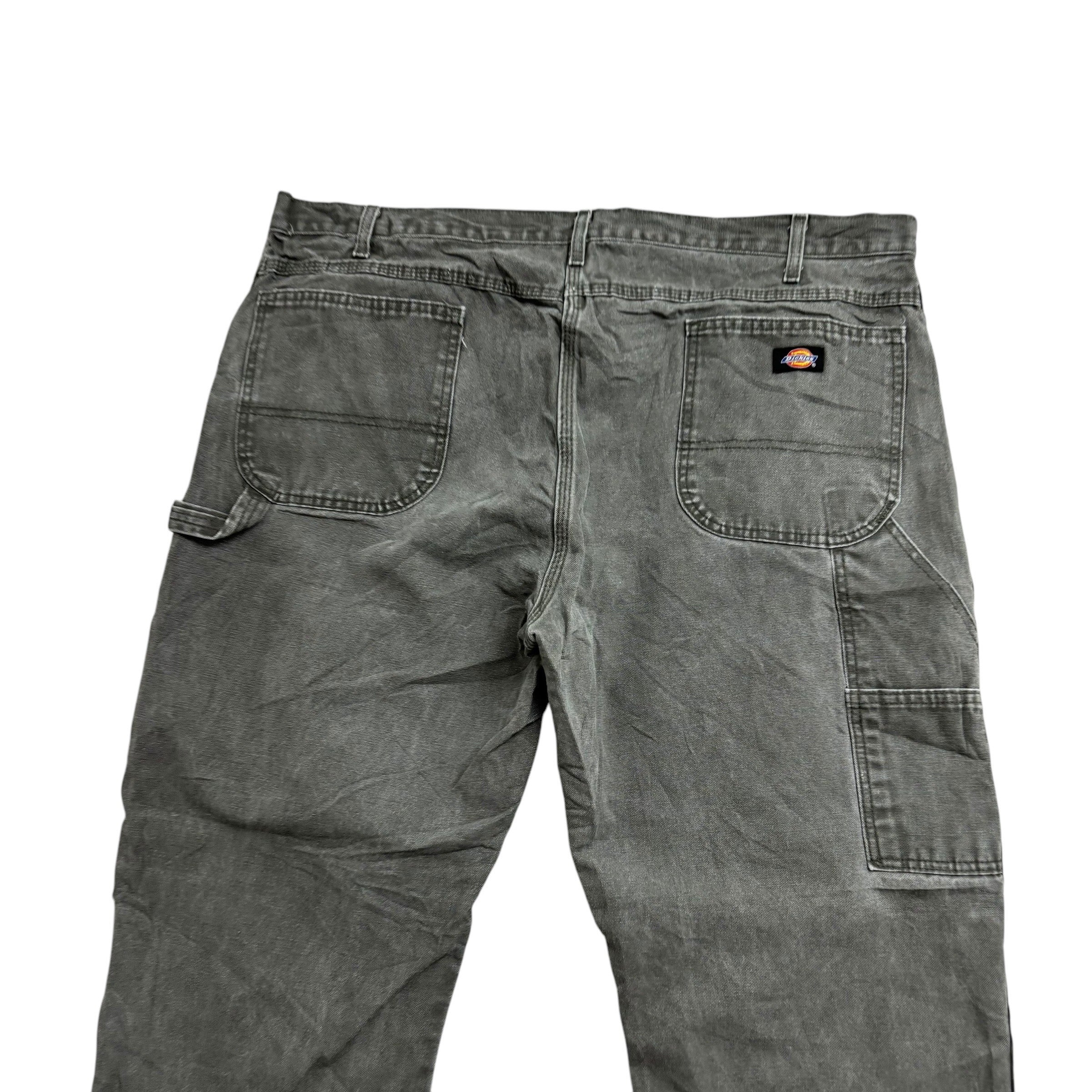 Dickies Carpenter Pants W42 L30 Mens Green Relaxed Straight Trousers Jeans