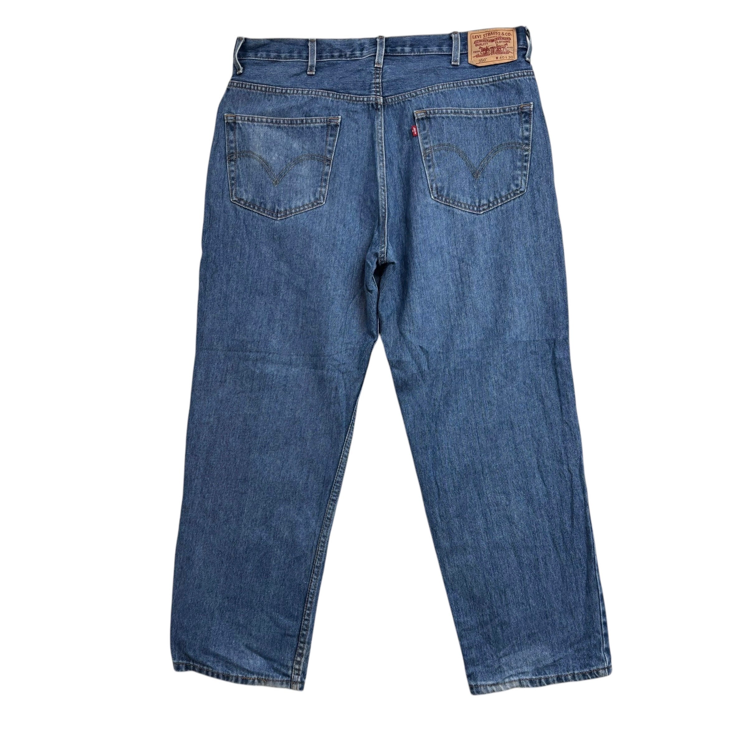 Levis 550 Jeans W40 L30 Mens Mid Blue Baggy Relaxed Straight Vintage Denim (E)