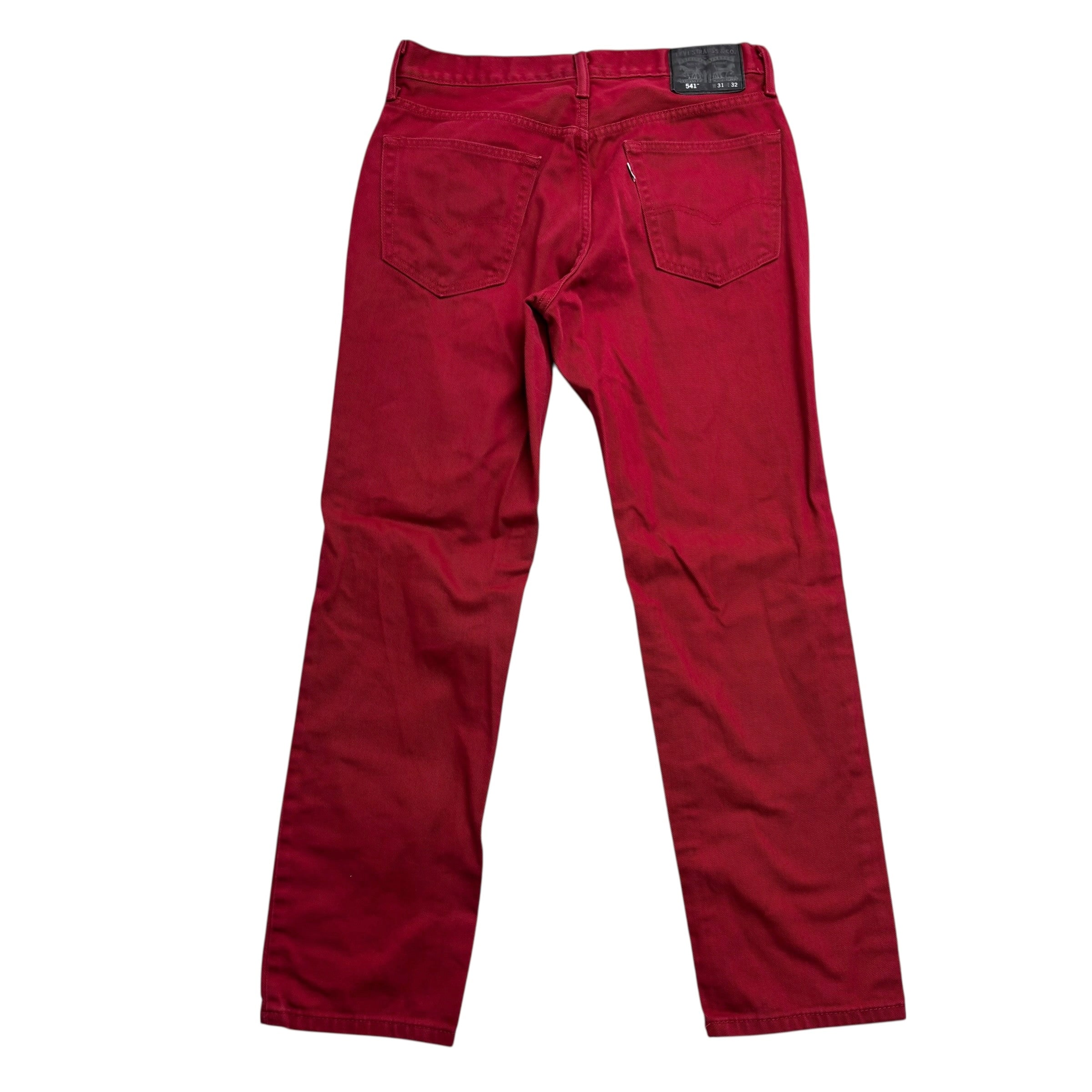 Levis 541 Trousers W31 L30 Mens Red Athletic Tapered Fit Pants (E)