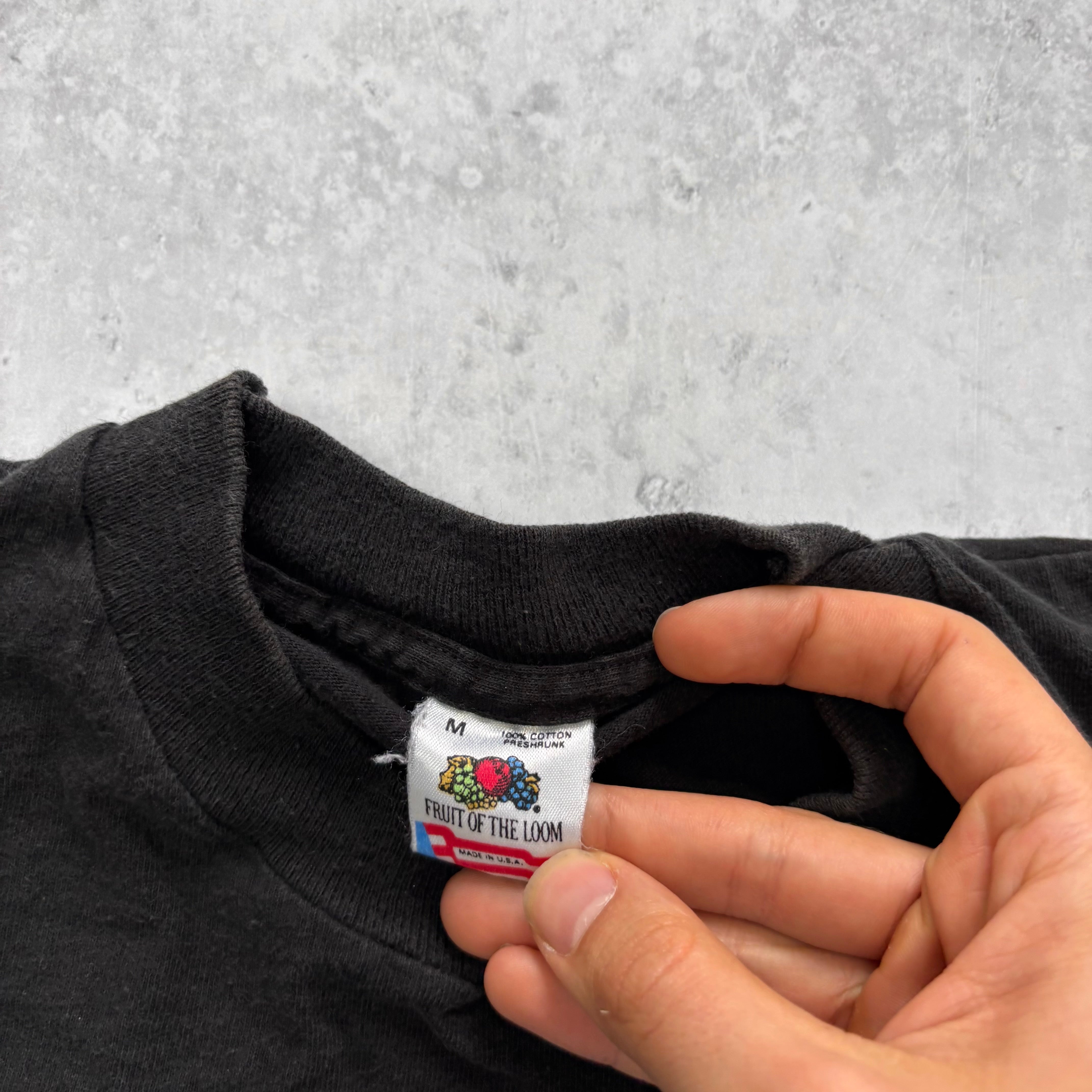 Vintage T Shirt Mens Small Black Single Stitch Graphic Print 90s Blues Music