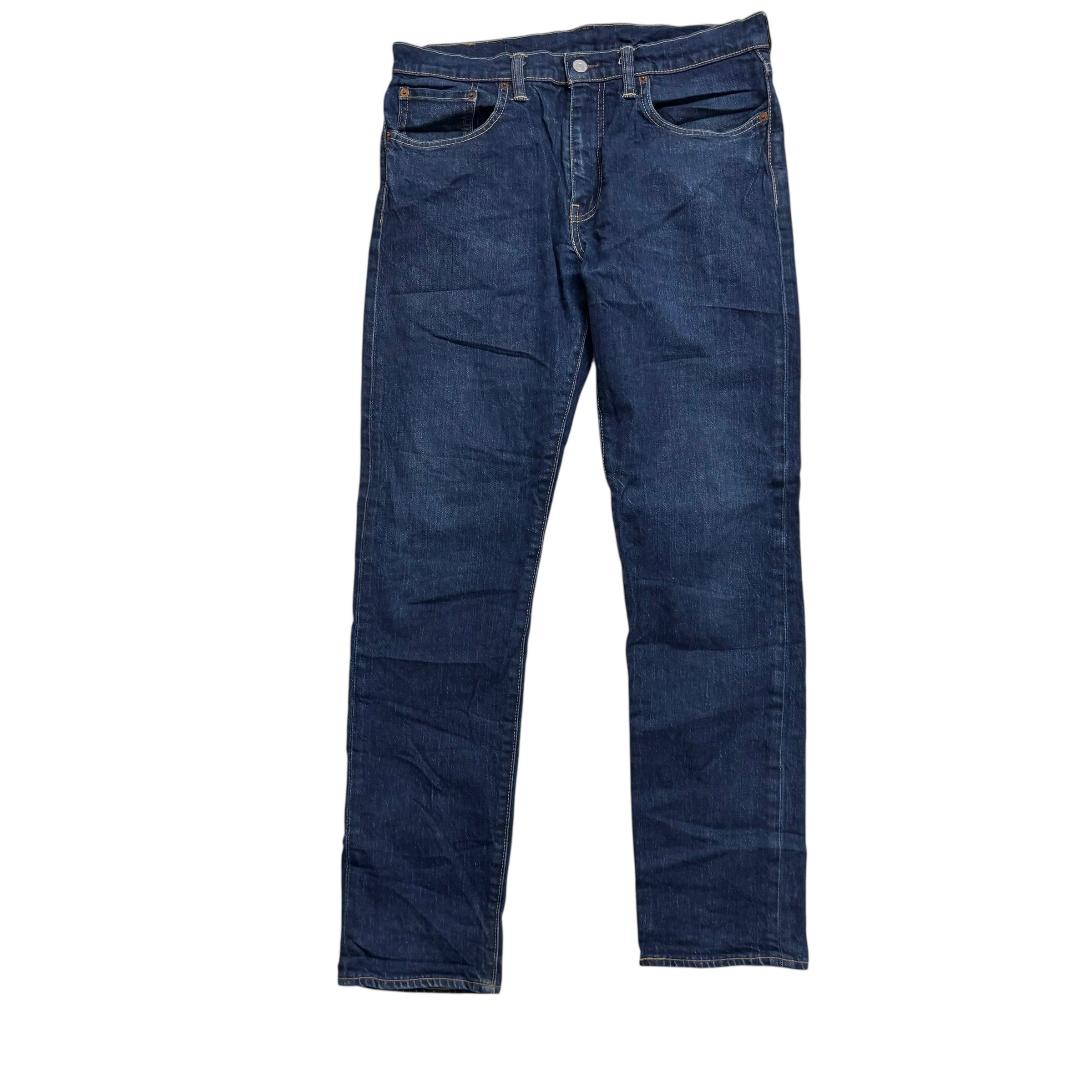 Levis 502 Jeans W32 L32 Mens Dark Blue Regular Tapered Fit Stretch Denim (E)