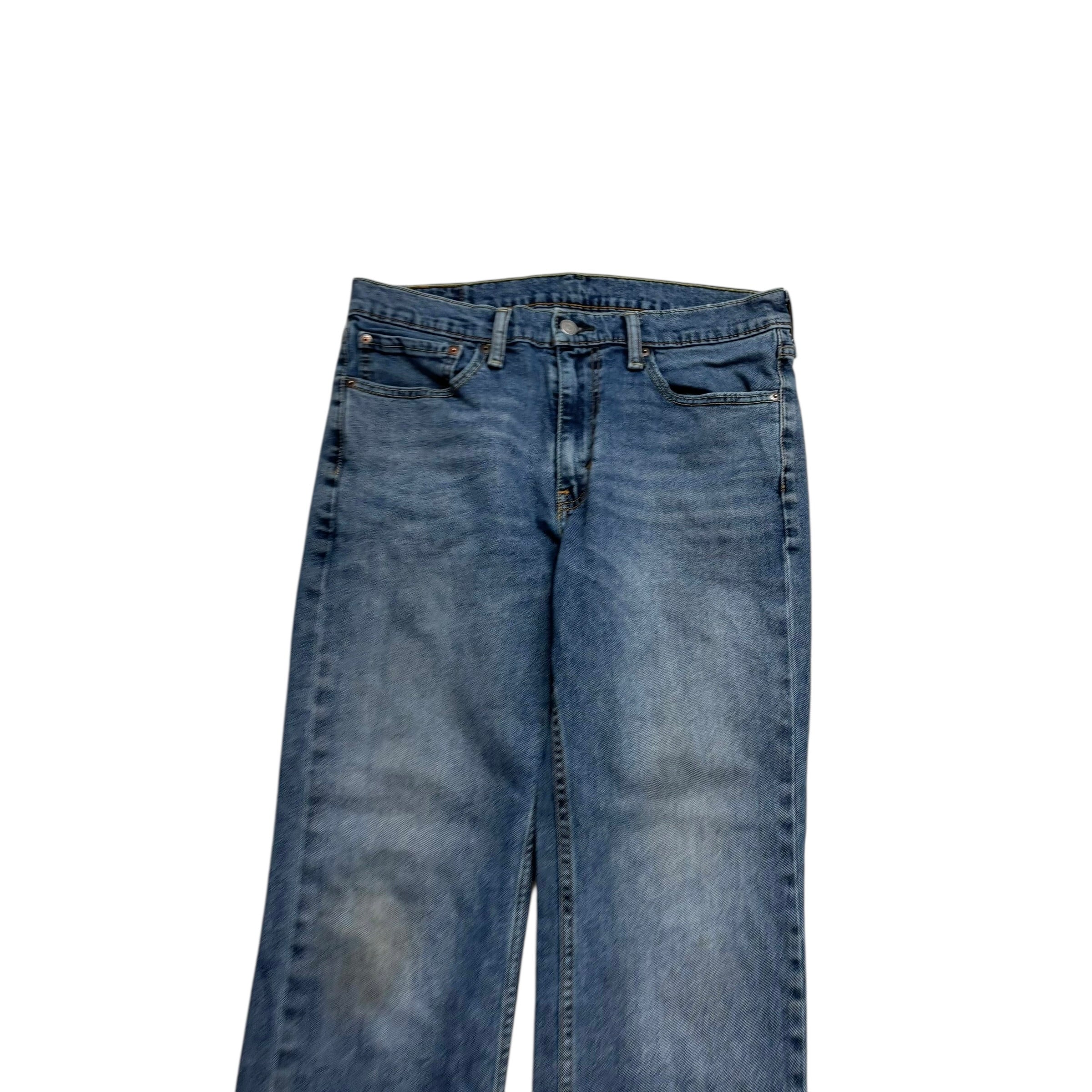 Levis 514 Jeans W34 L30 Mens Mid Blue Regular Straight Fit Stretch Denim (F)