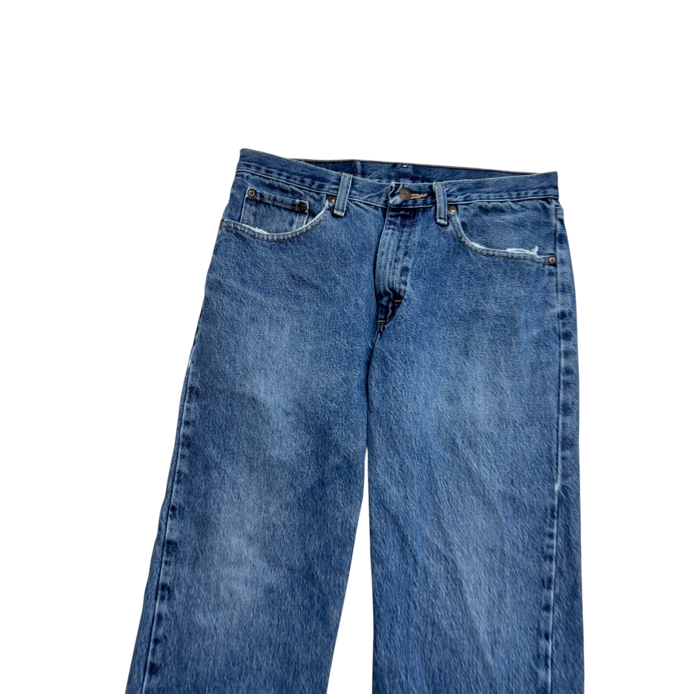 Wrangler Jeans W32 L30 Mens Mid Blue Regular Straight Fit Denim