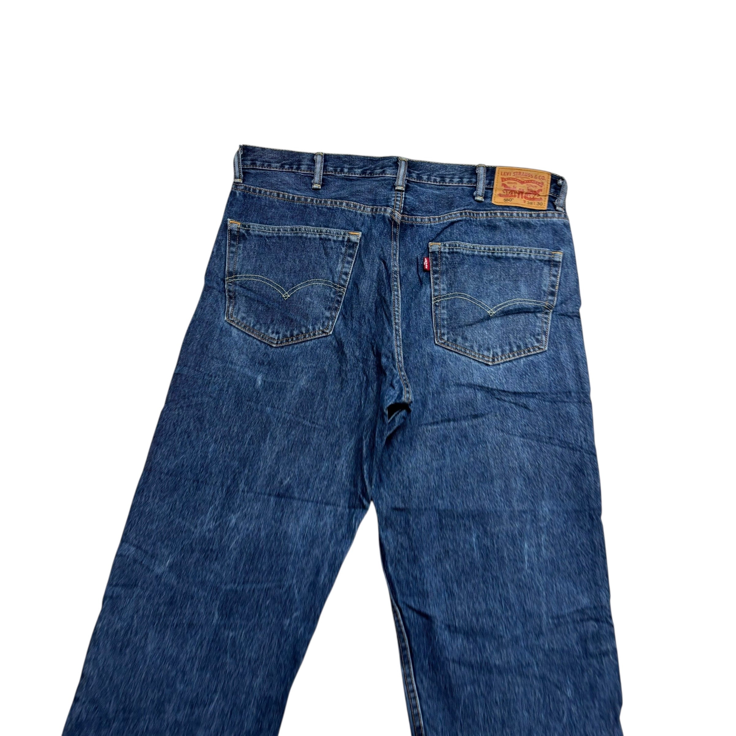 Levis 550 Jeans W38 L30 Mens Mid Blue Baggy Relaxed Straight Fit Denim (E)