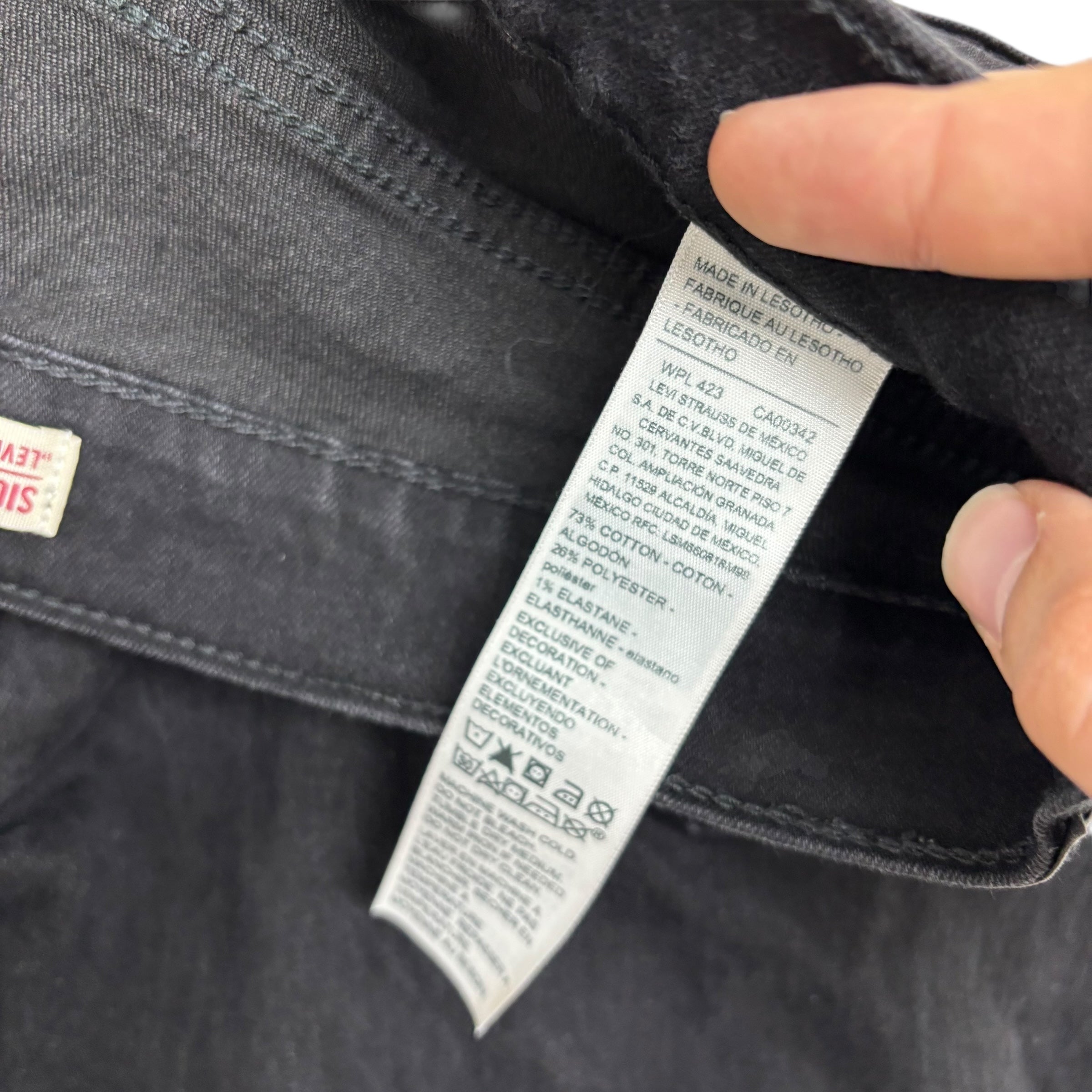 Levis Signature Jeans W33 L32 Mens Black Slim Fit Stretch Denim (F)