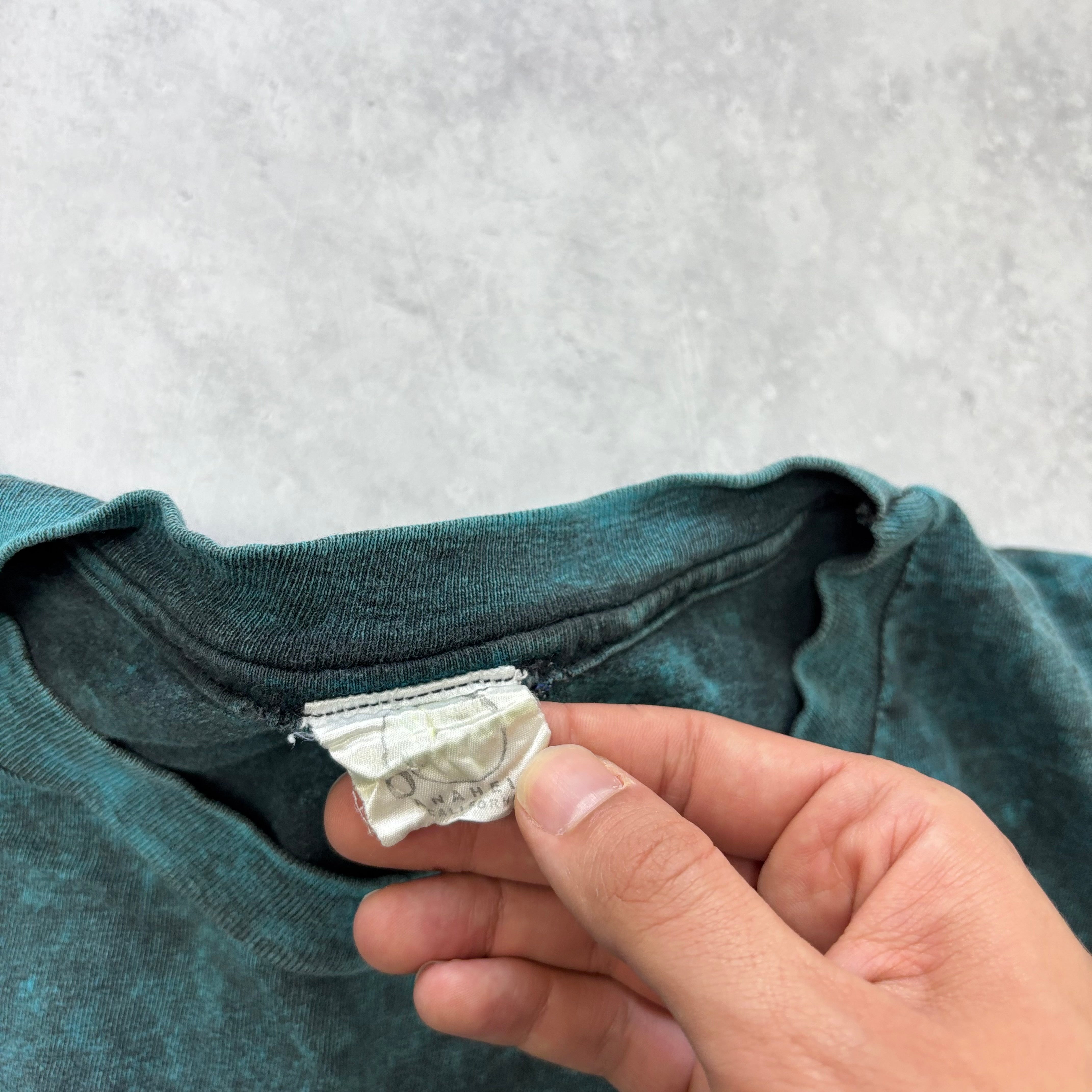 Vintage T Shirt Mens XL Green Single Stitch Graphic Print 90s Tourist (E)