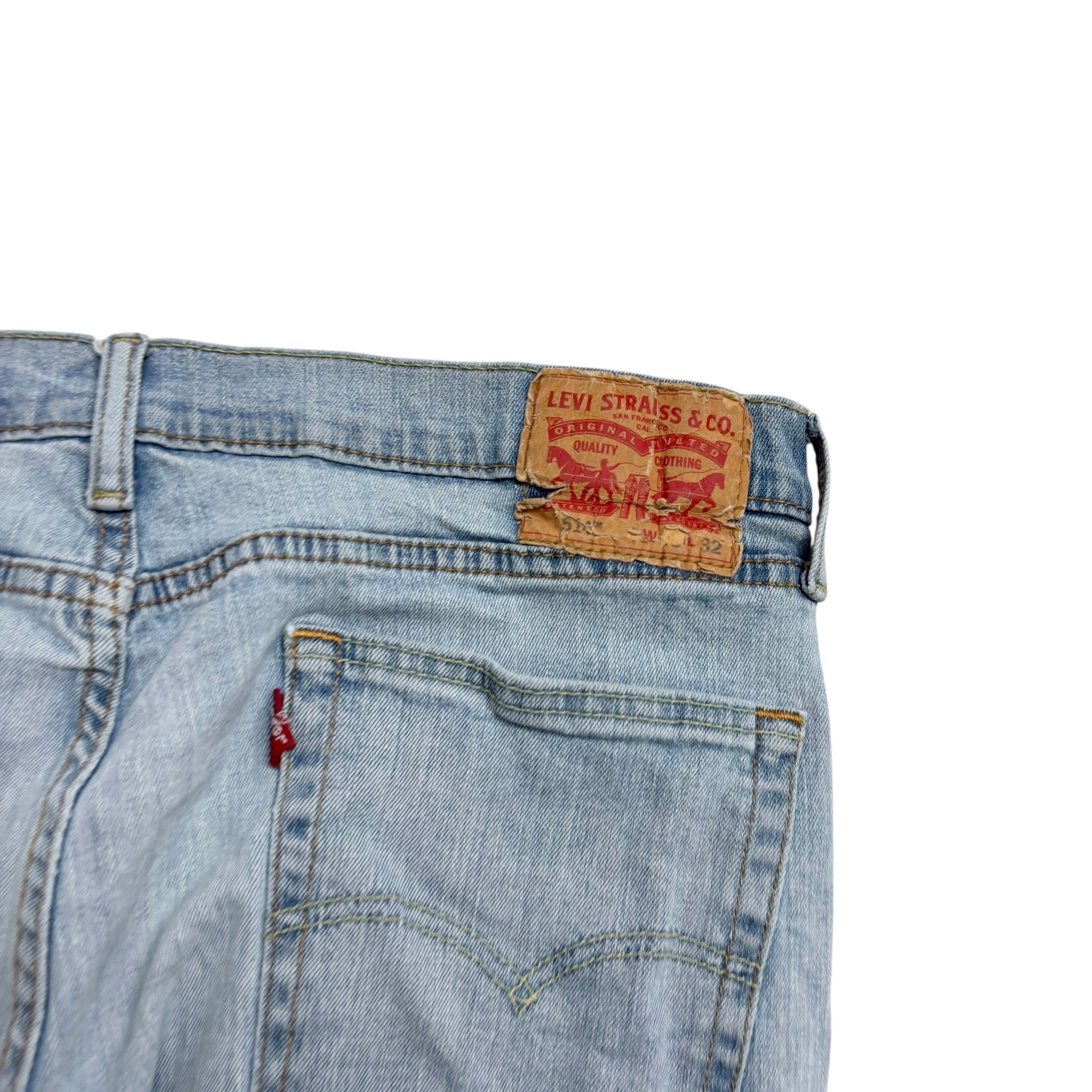 Levis 514 Jeans W36 L32 Mens Light Blue Regular Straight Fit Stretch Denim