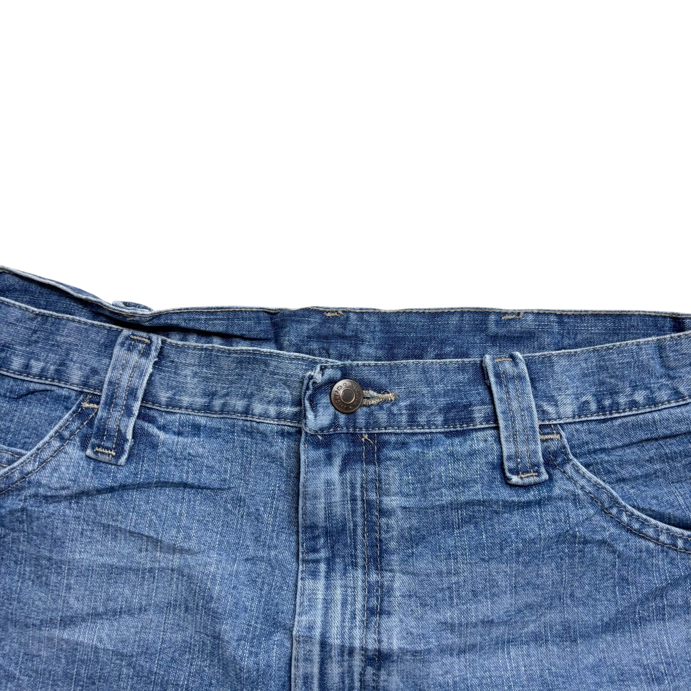 Wrangler Baggy Jorts W34 Mens Light Blue Denim Shorts Relaxed Fit Carpenter (E)