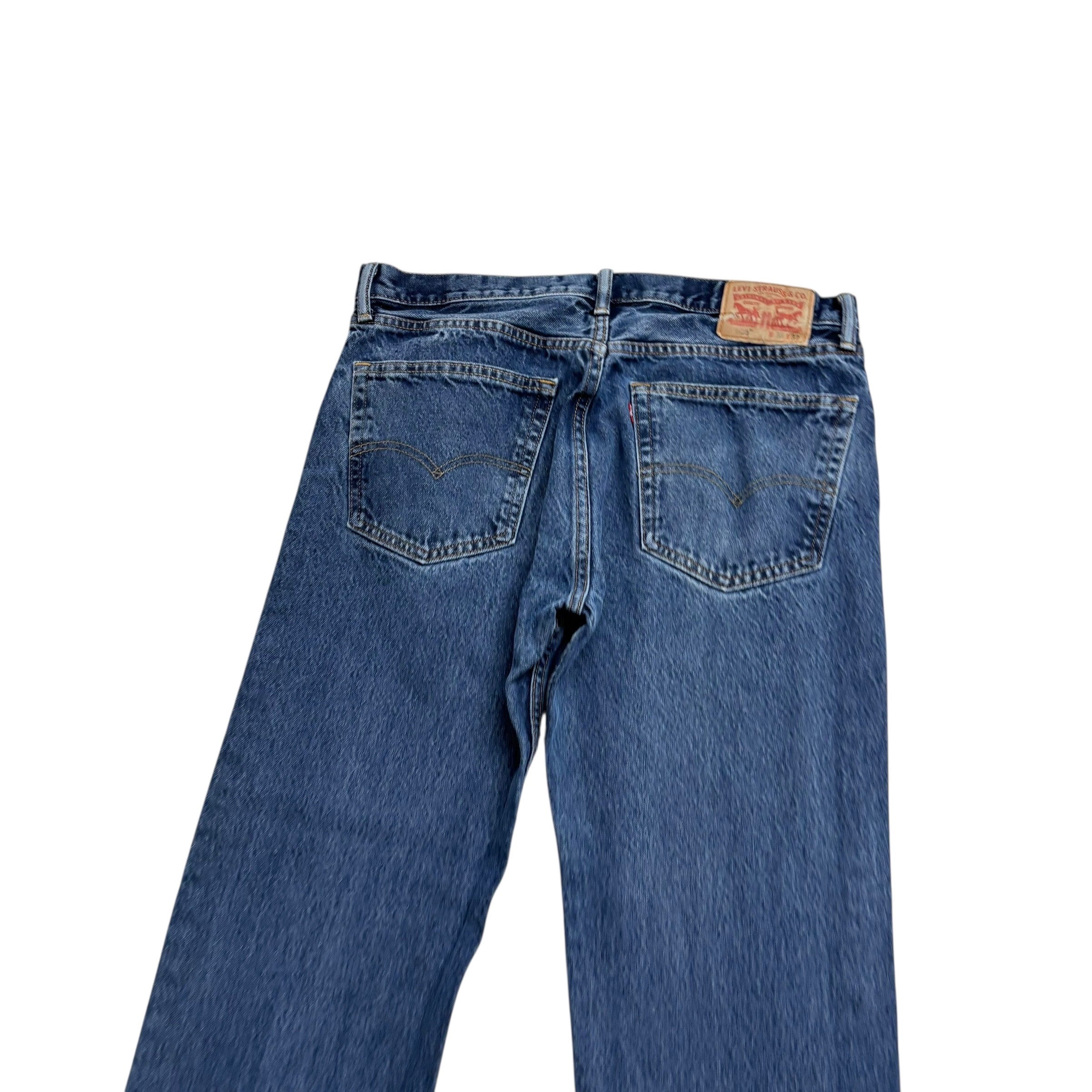 Levis 505 Jeans W36 L32 Mens Mid Blue Regular Straight Fit Denim