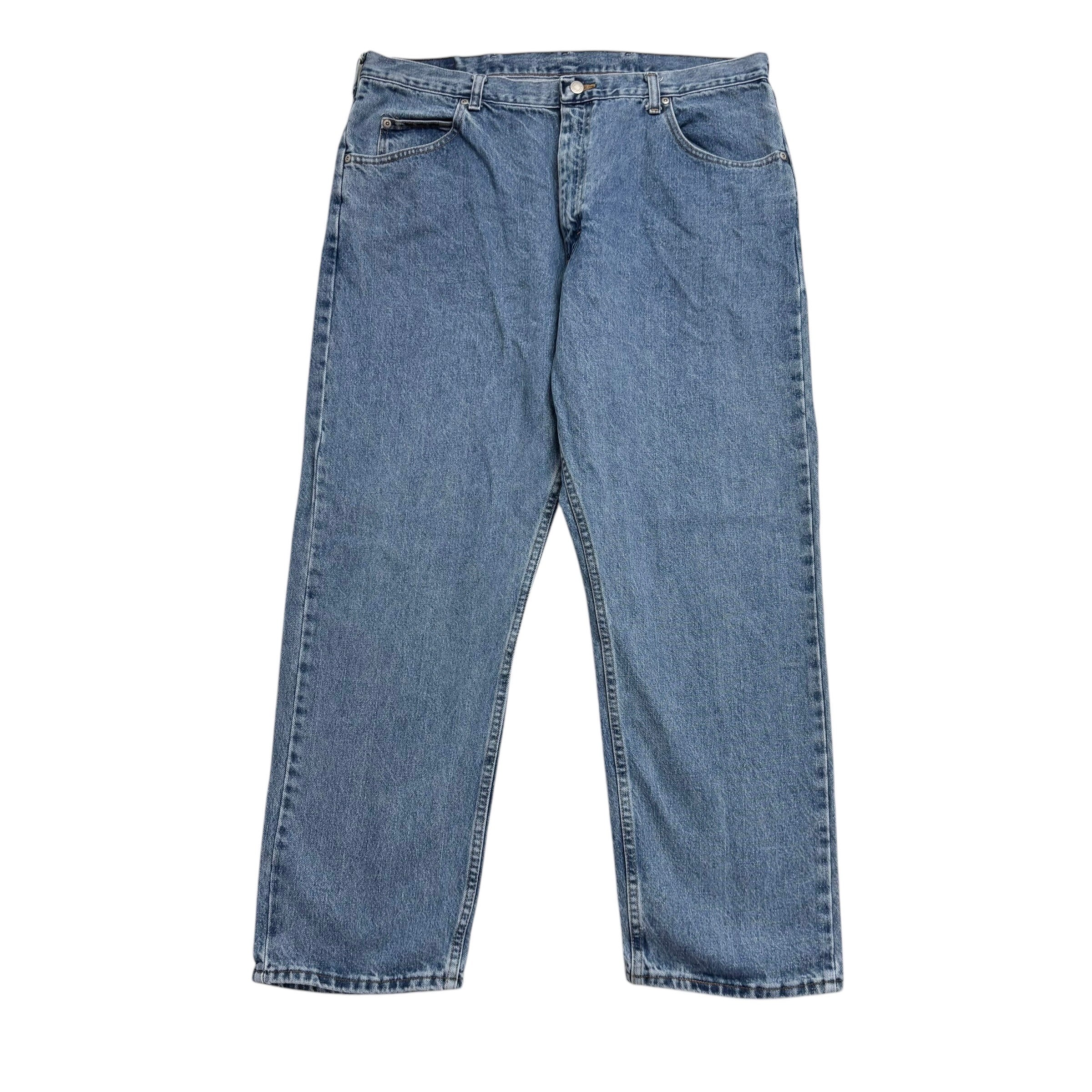 Wrangler Jeans W40 L30 Mens Mid Blue Relaxed Straight Fit Vintage Denim (E)