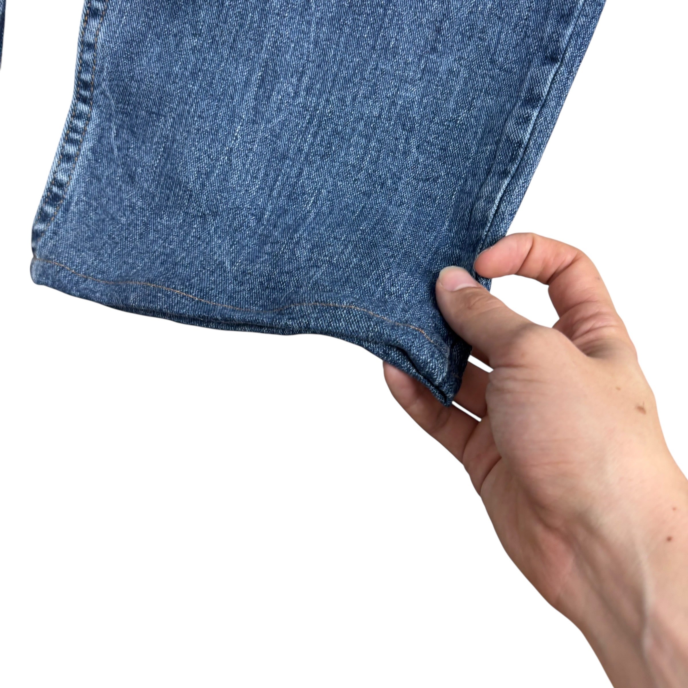 Wrangler Jeans W40 L26 Mens Mid Blue Regular Straight Fit Stretch Denim