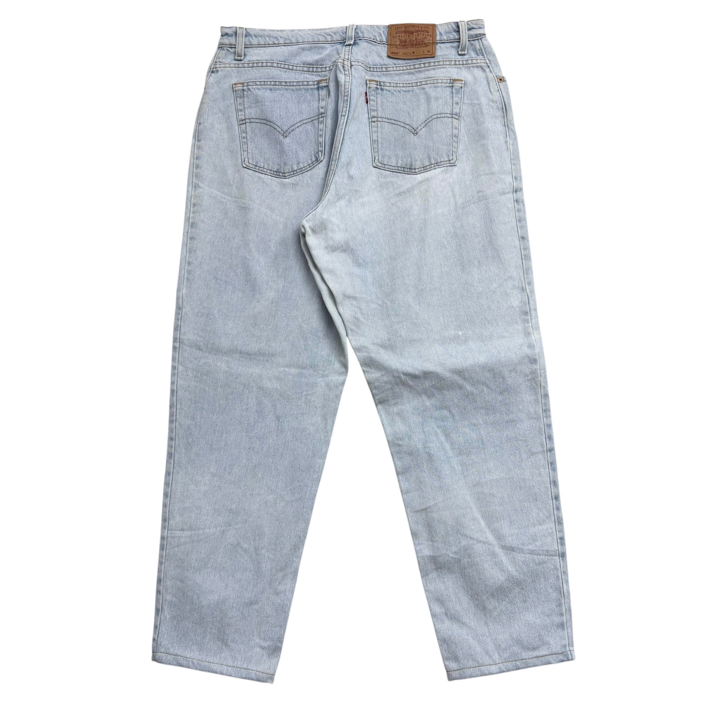 Levis 550 Jeans W35 L29 Womens Light Blue Relaxed Taper USA Made Vintage (F)