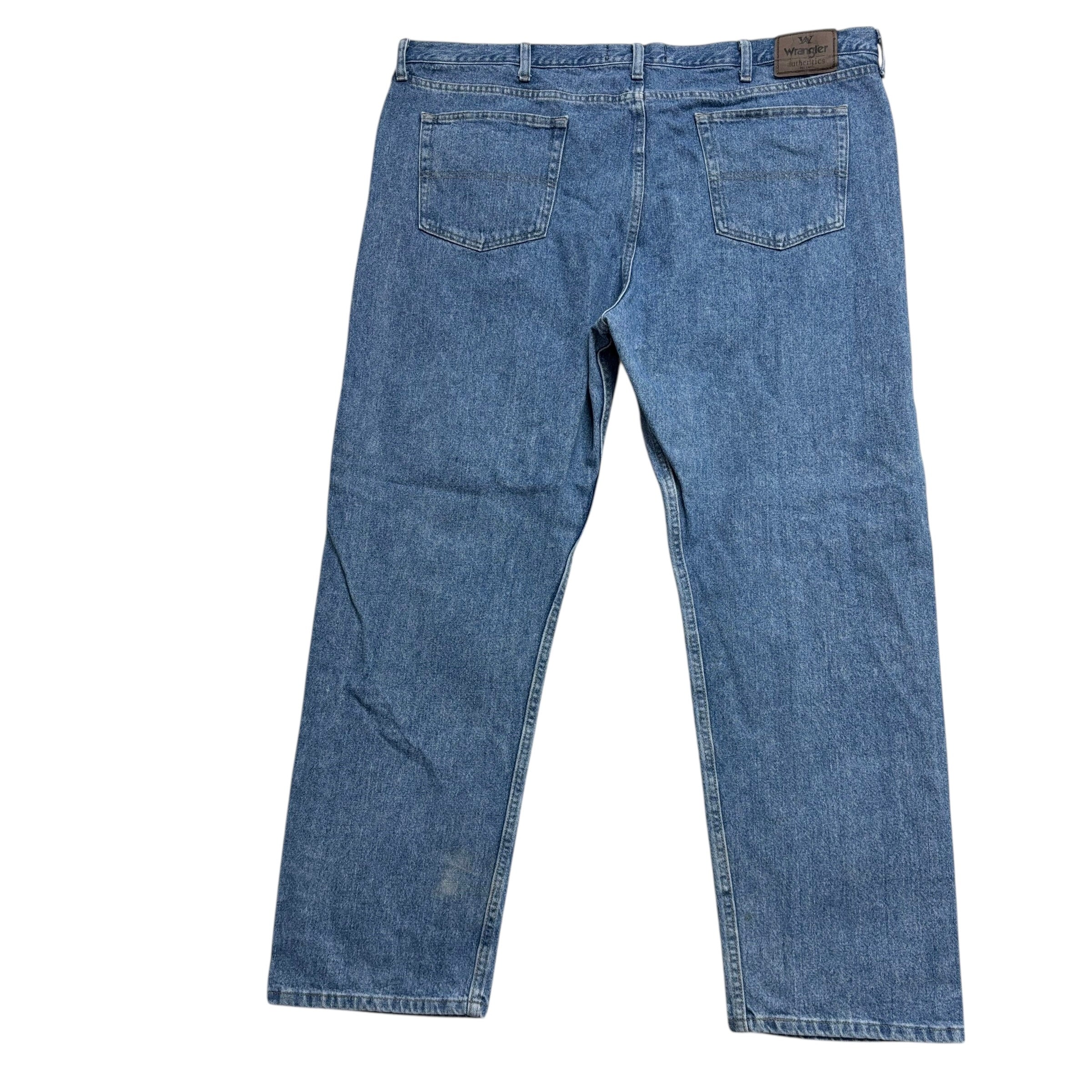 Wrangler Jeans W48 L32 Mens Mid Blue Baggy Relaxed Straight Fit Denim