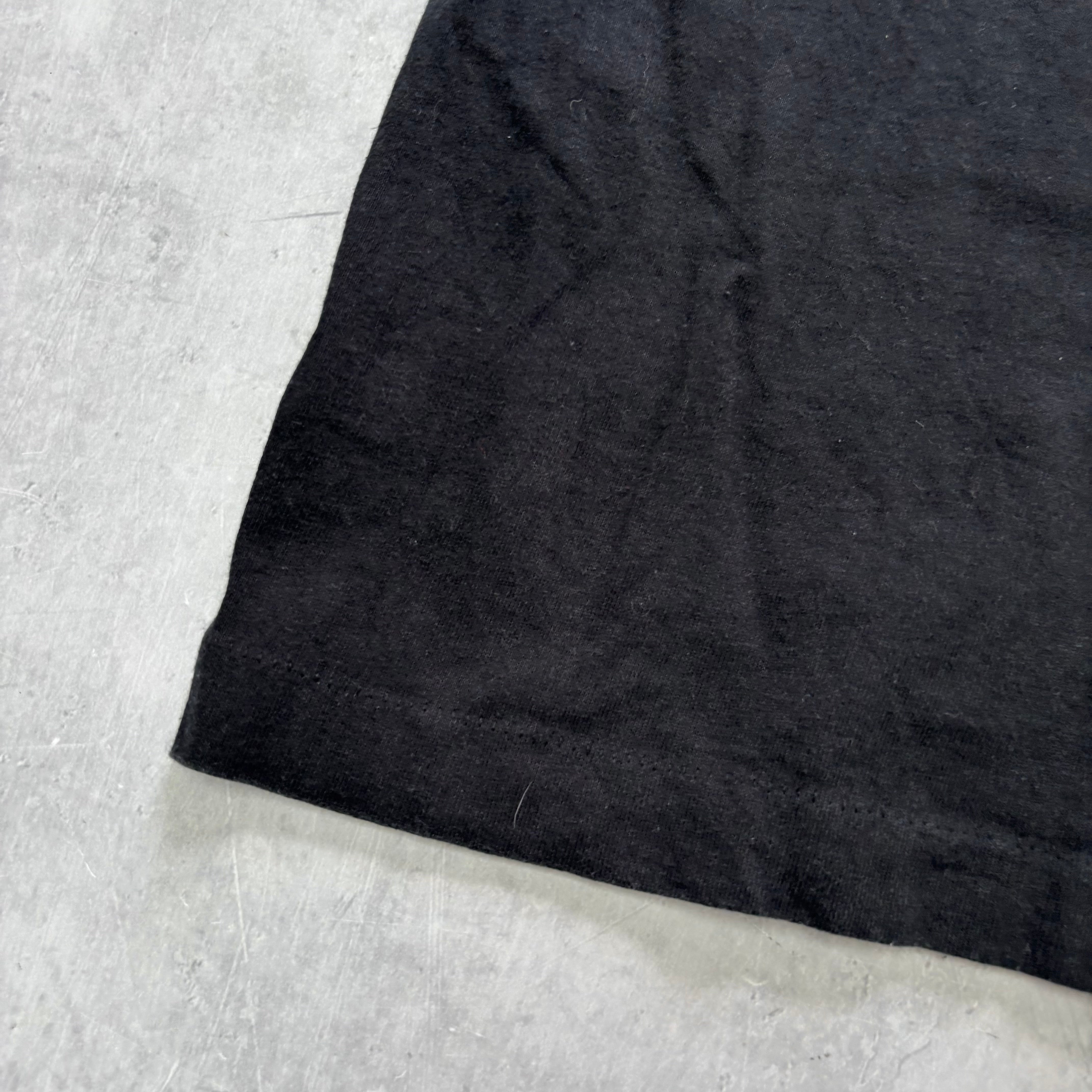 Vintage T Shirt Mens Small Black Single Stitch Graphic Print 90s College (E)