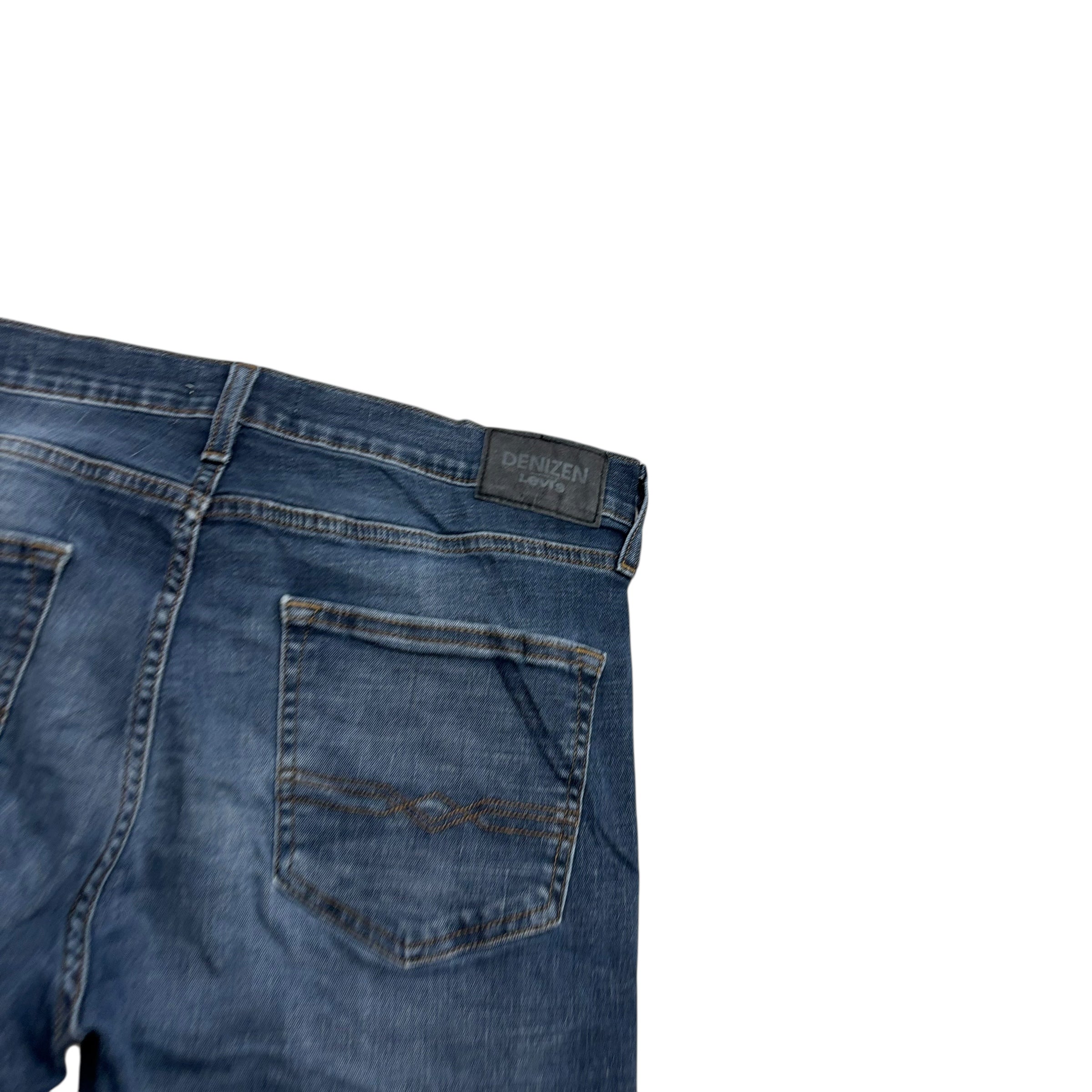 Levis Denizen Jeans W33 L32 Mens Dark Blue Slim Straight Stretch Denim (E)