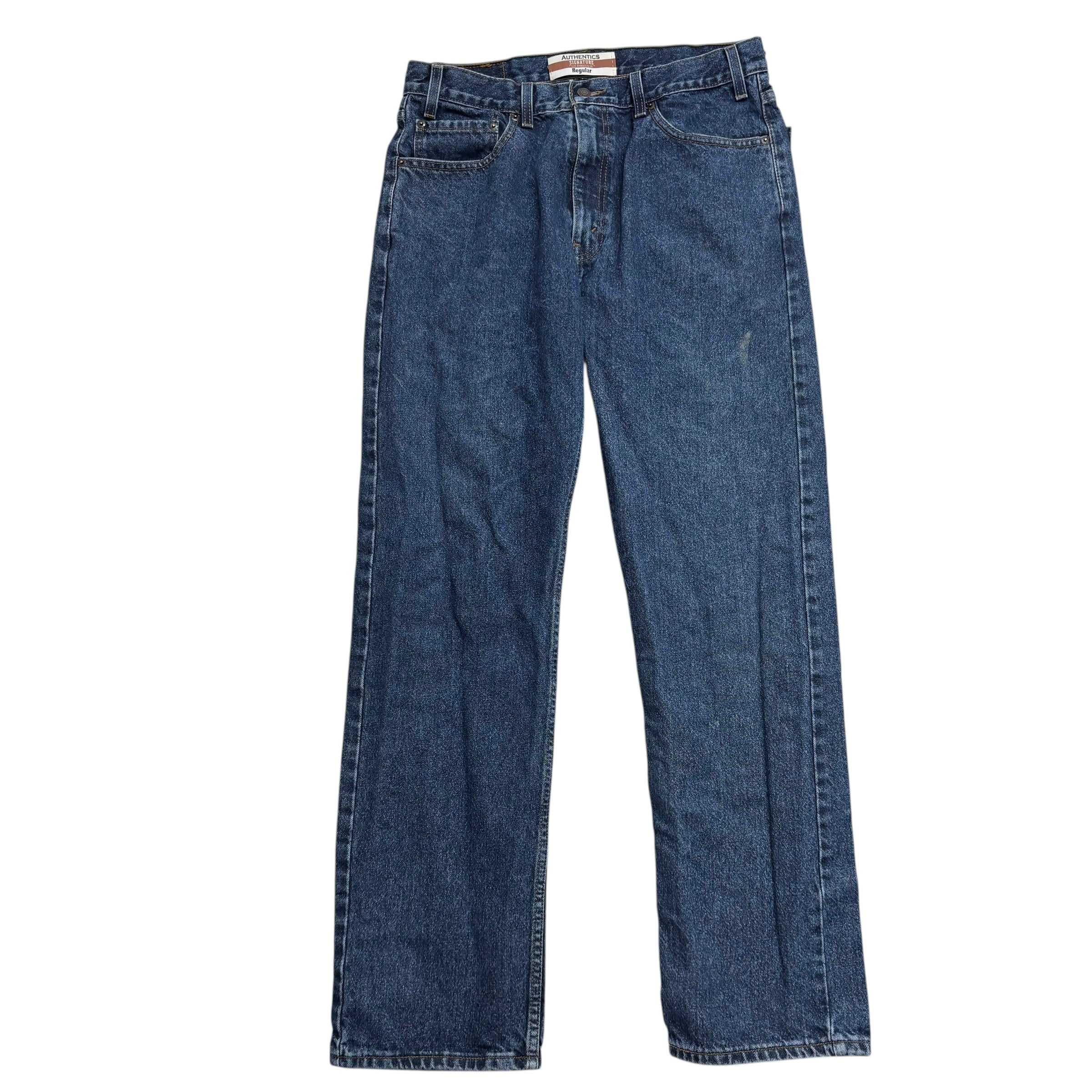 Levis Signature Jeans W34 L34 Mens Mid Blue Regular Straight Fit Vintage