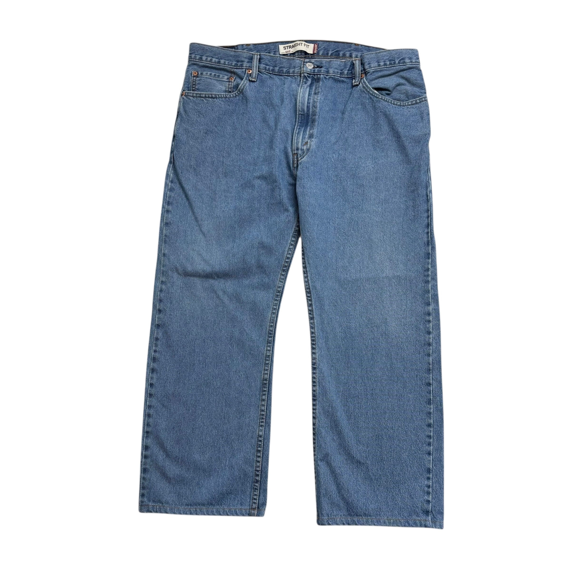 Levis 505 Jeans W40 L27 Mens Mid Blue Relaxed Straight Fit Vintage Denim (E)