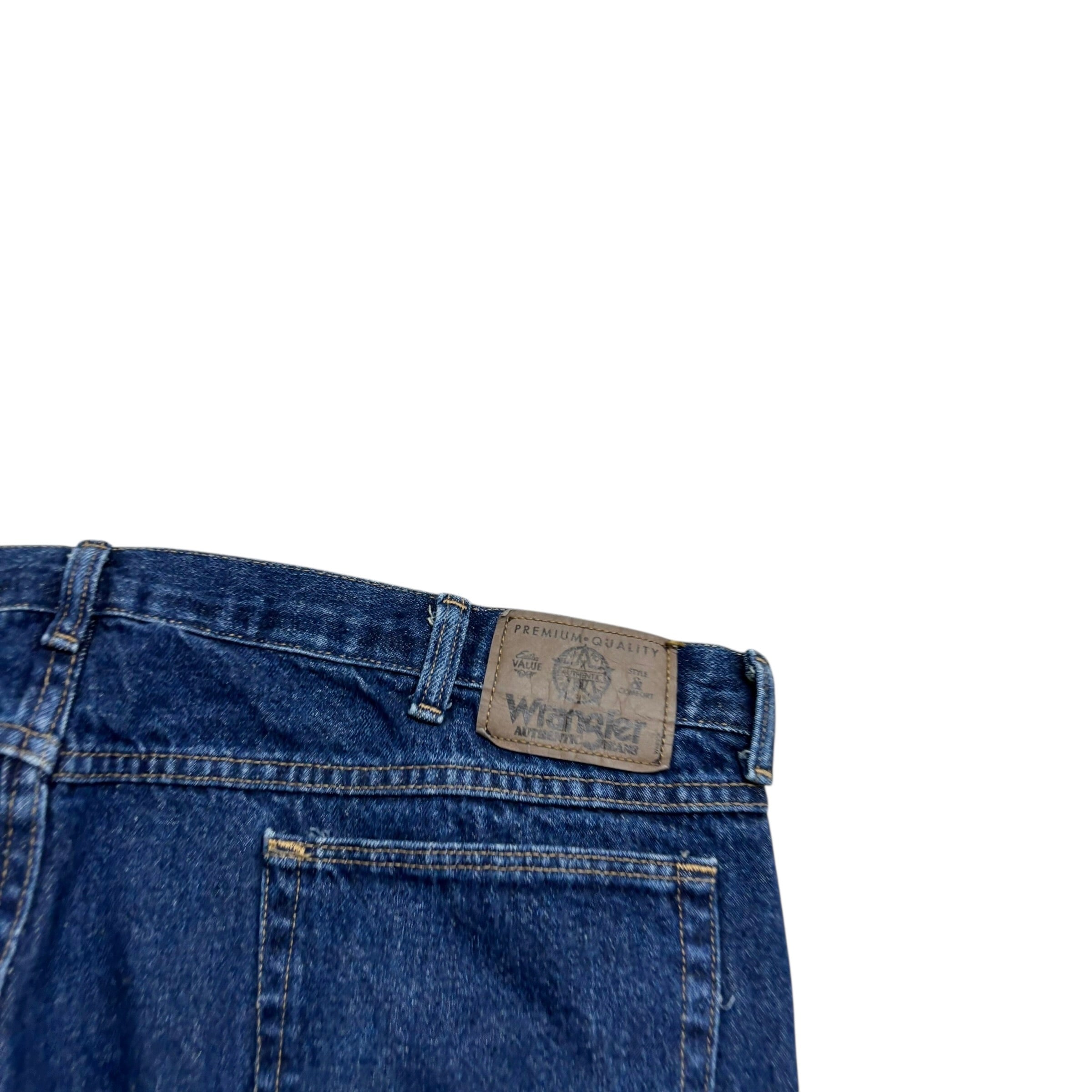 Wrangler Jeans W42 L32 Mens Dark Blue Regular Straight Fit Vintage Denim (E)